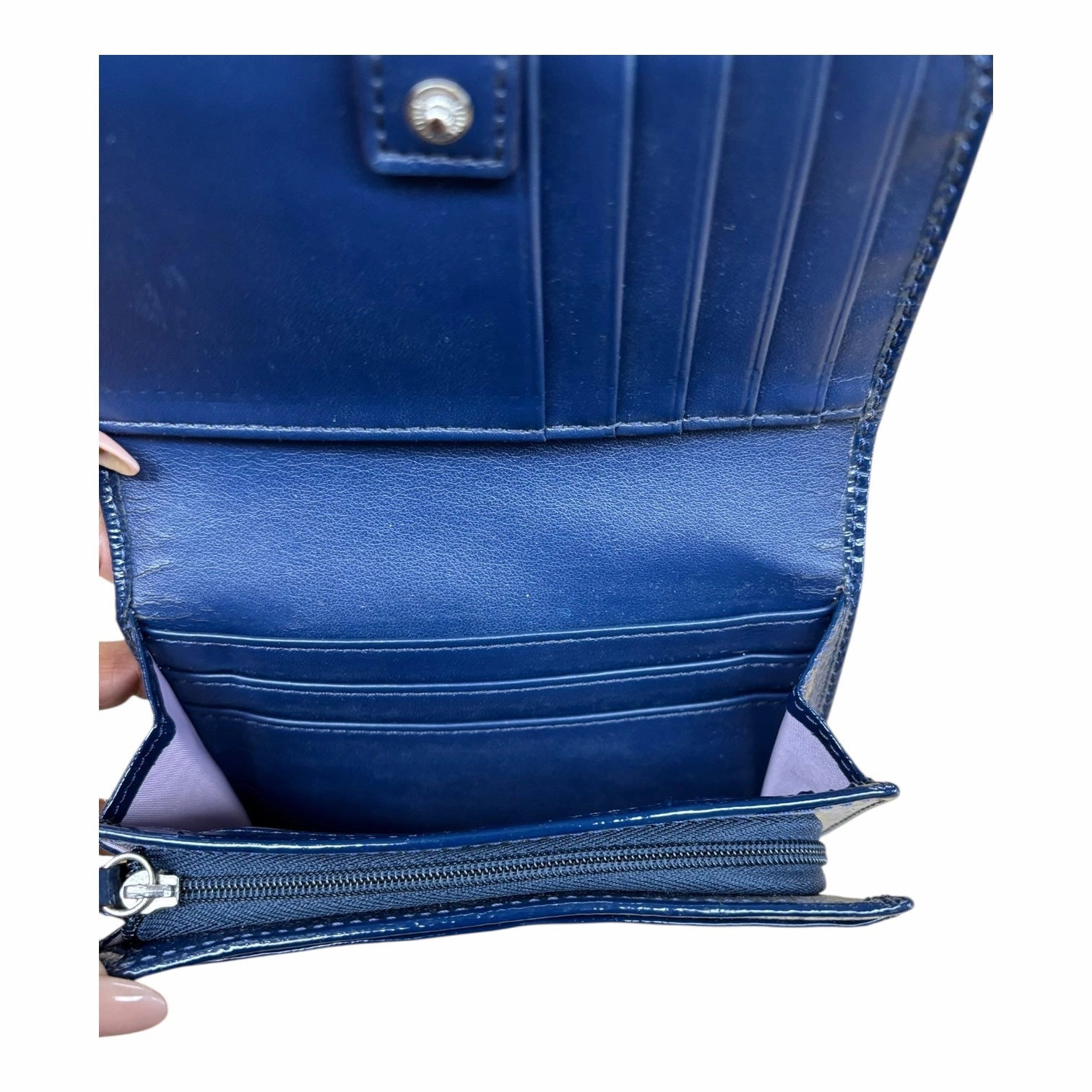 Wallet Designer By Coach In Blue, Size:Small