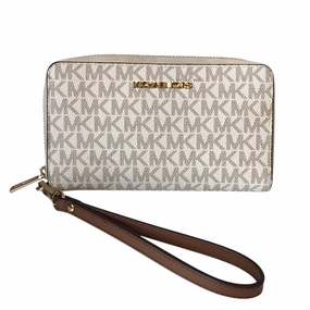 Wallet Designer By Michael Kors In Cream, Size:Large