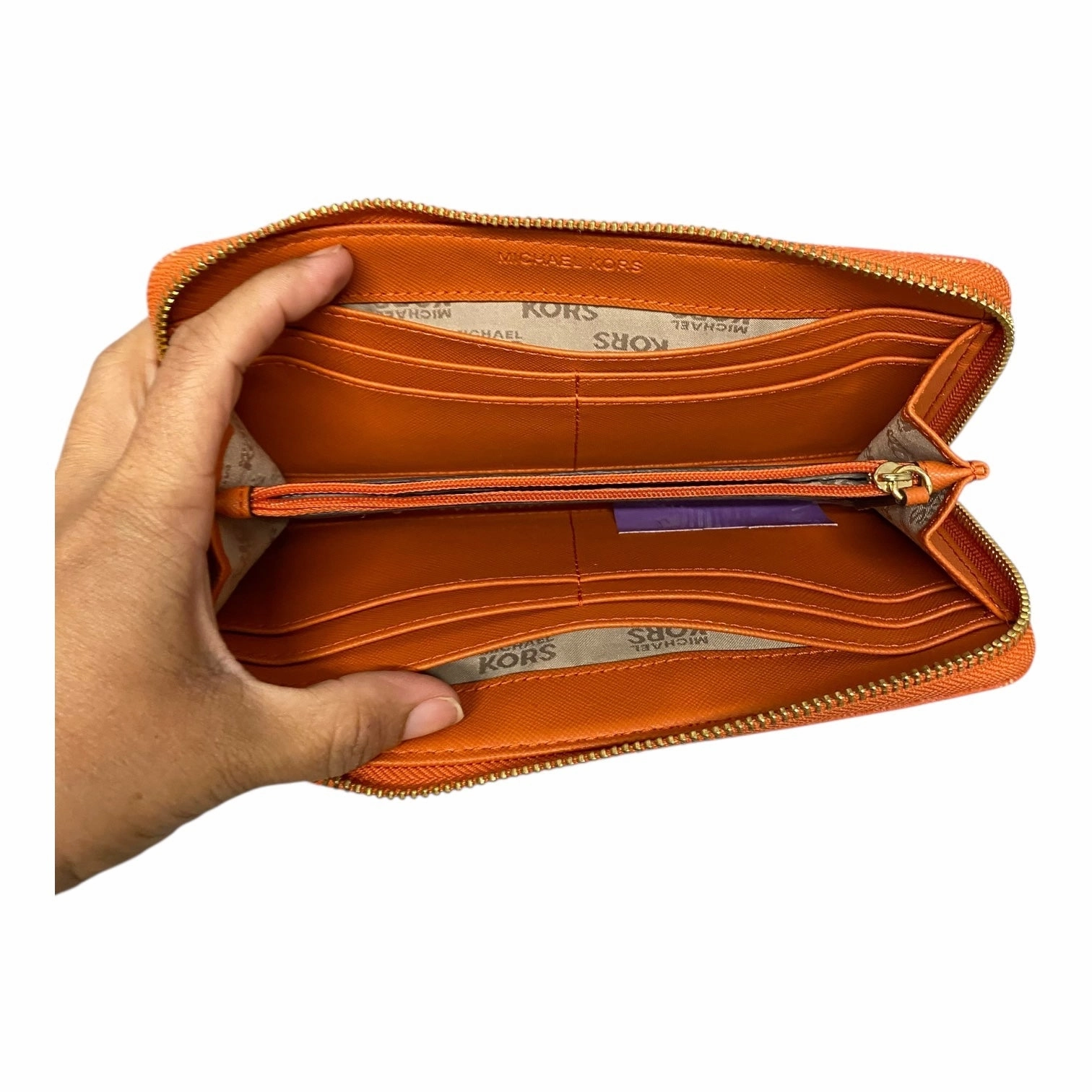 Wallet Designer By Michael Kors In Orange, Size:Medium