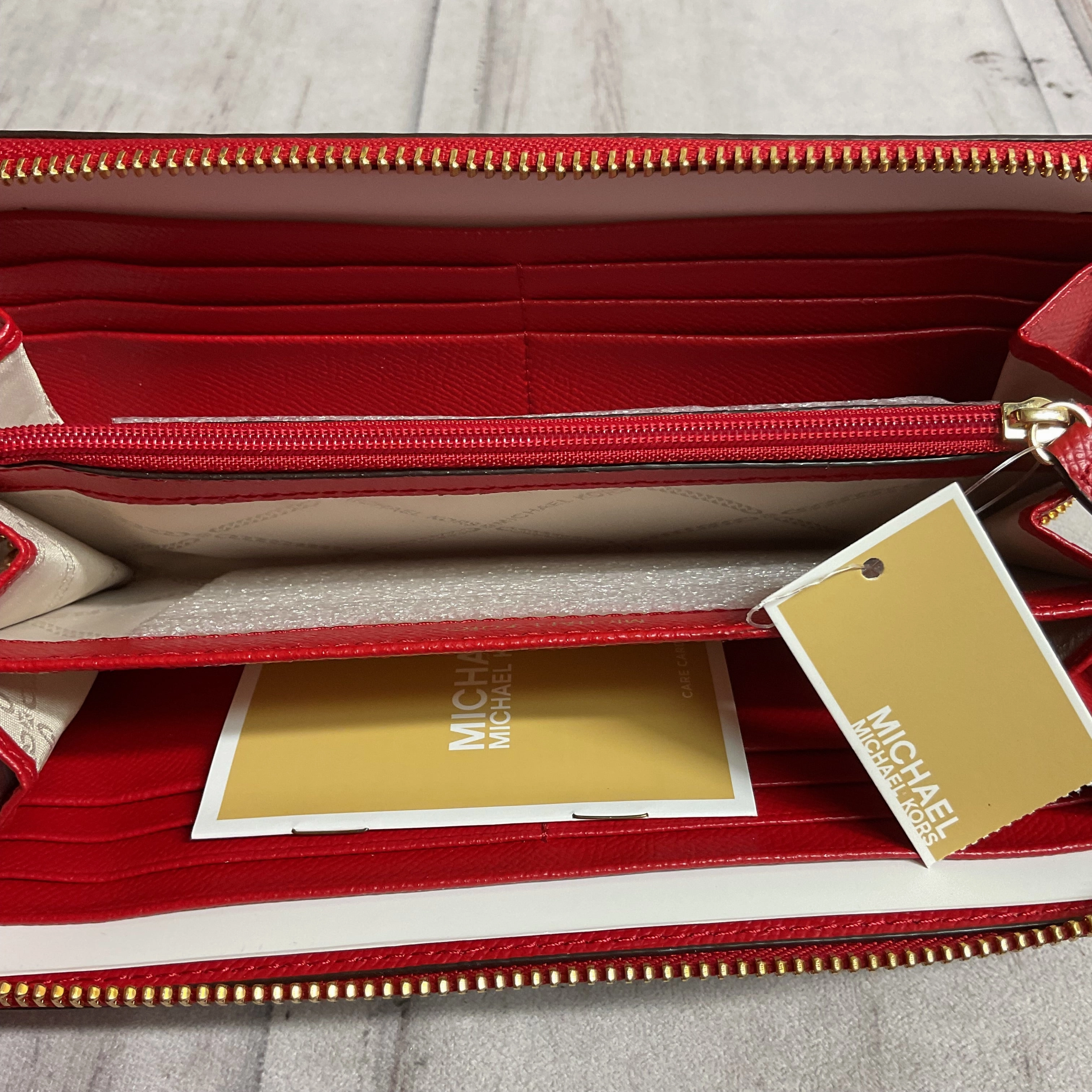 Wallet Designer By Michael Kors In Red, Size:Medium