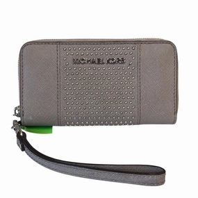 Wallet Designer By Michael Kors In Silver, Size:Medium