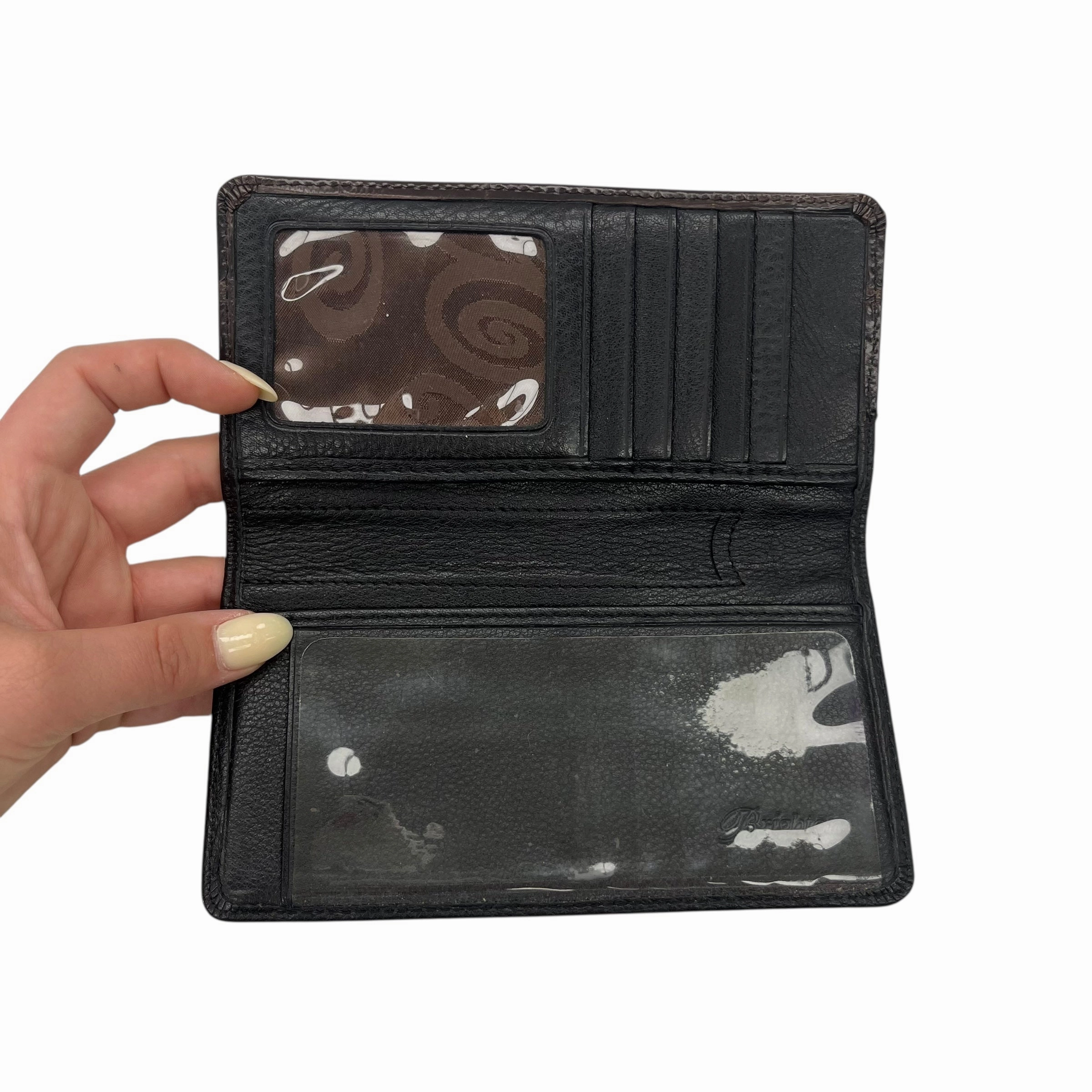 Wallet Leather By Brighton In Black & Brown, Size:Small