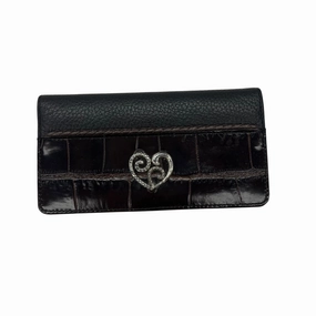 Wallet Leather By Brighton In Black & Brown, Size:Small