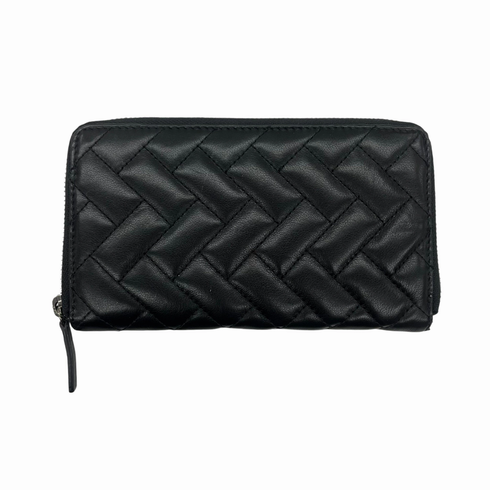 Wallet Leather By Clothes Mentor In Black, Size:Medium
