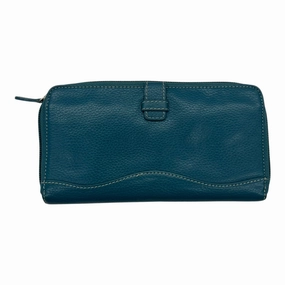 Wallet Leather By Clothes Mentor In Teal, Size:Medium