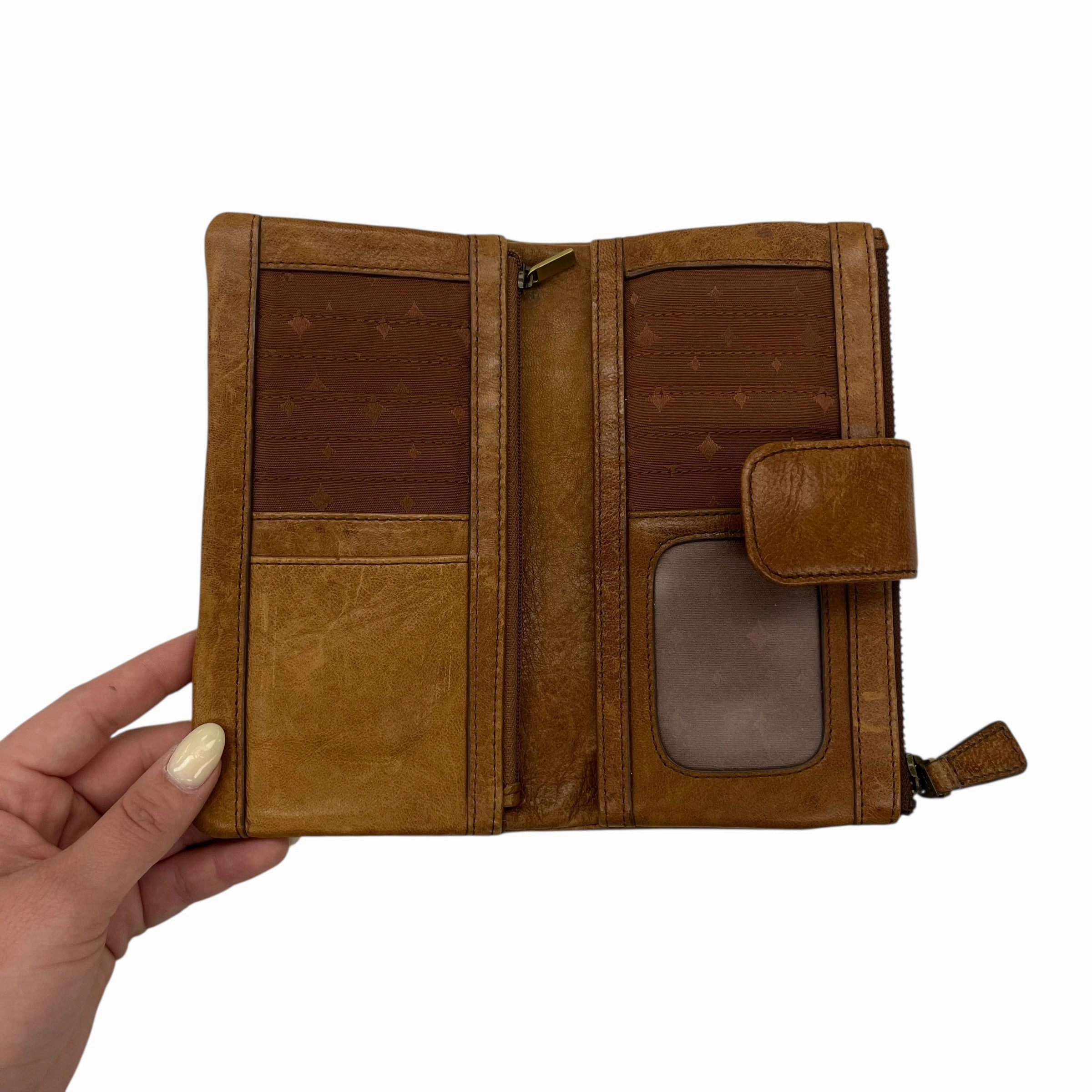 Wallet Leather By Fossil In Brown, Size:Medium