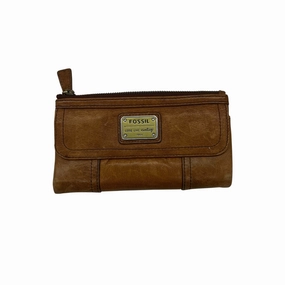 Wallet Leather By Fossil In Brown, Size:Medium