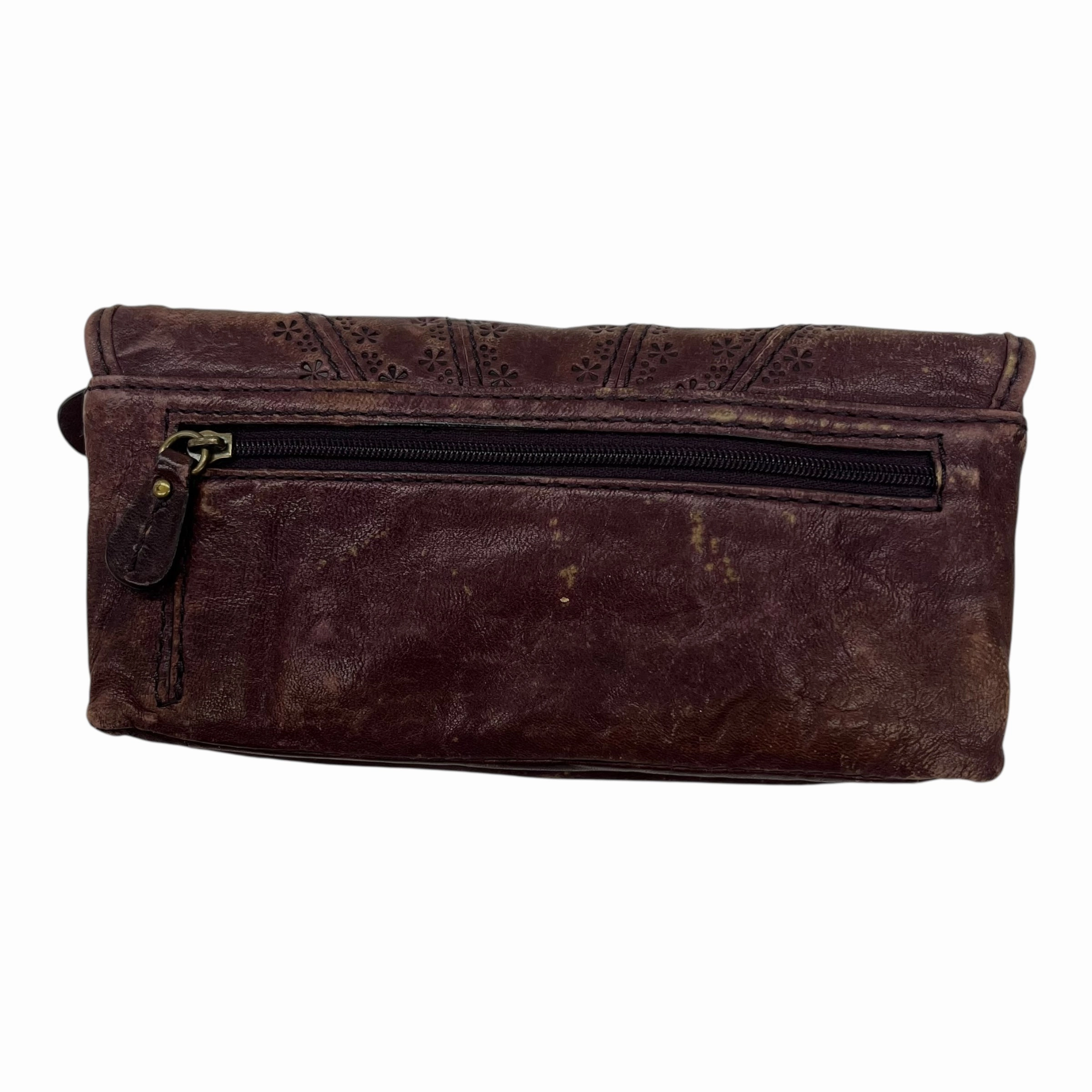 Wallet Leather By Fossil In Red, Size:Medium
