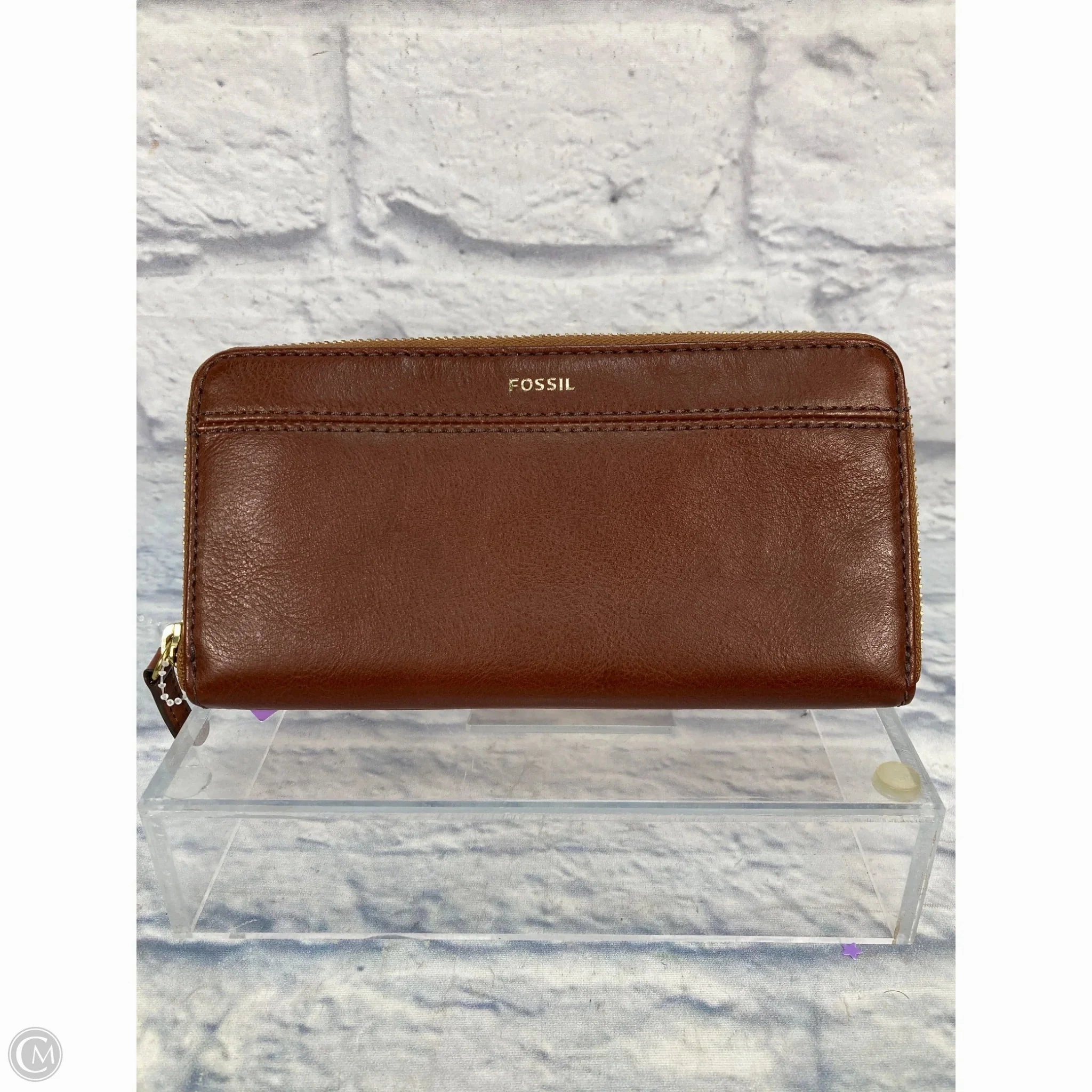 Wallet Leather By Fossil, Size: Large