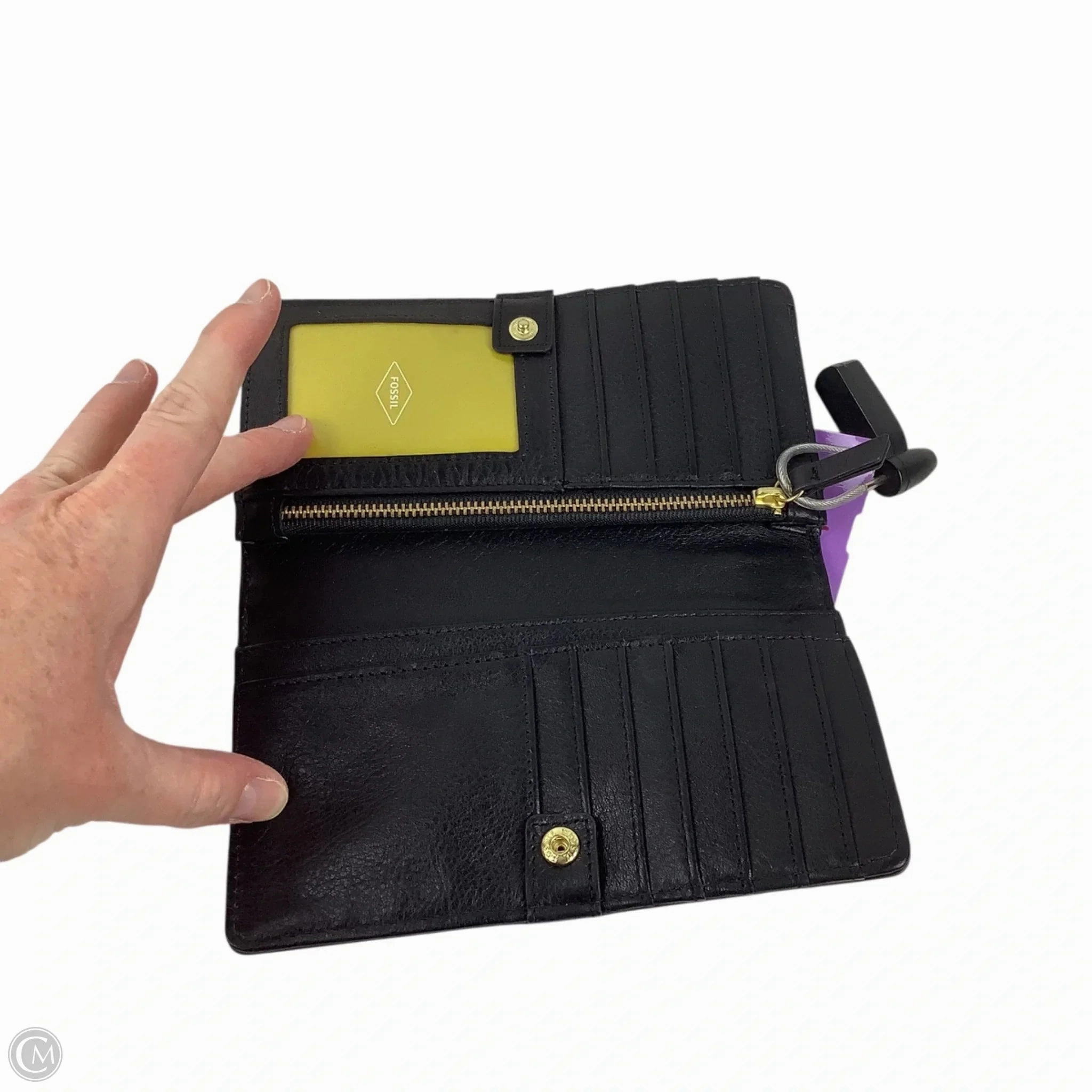 Wallet Leather By Fossil, Size: Medium