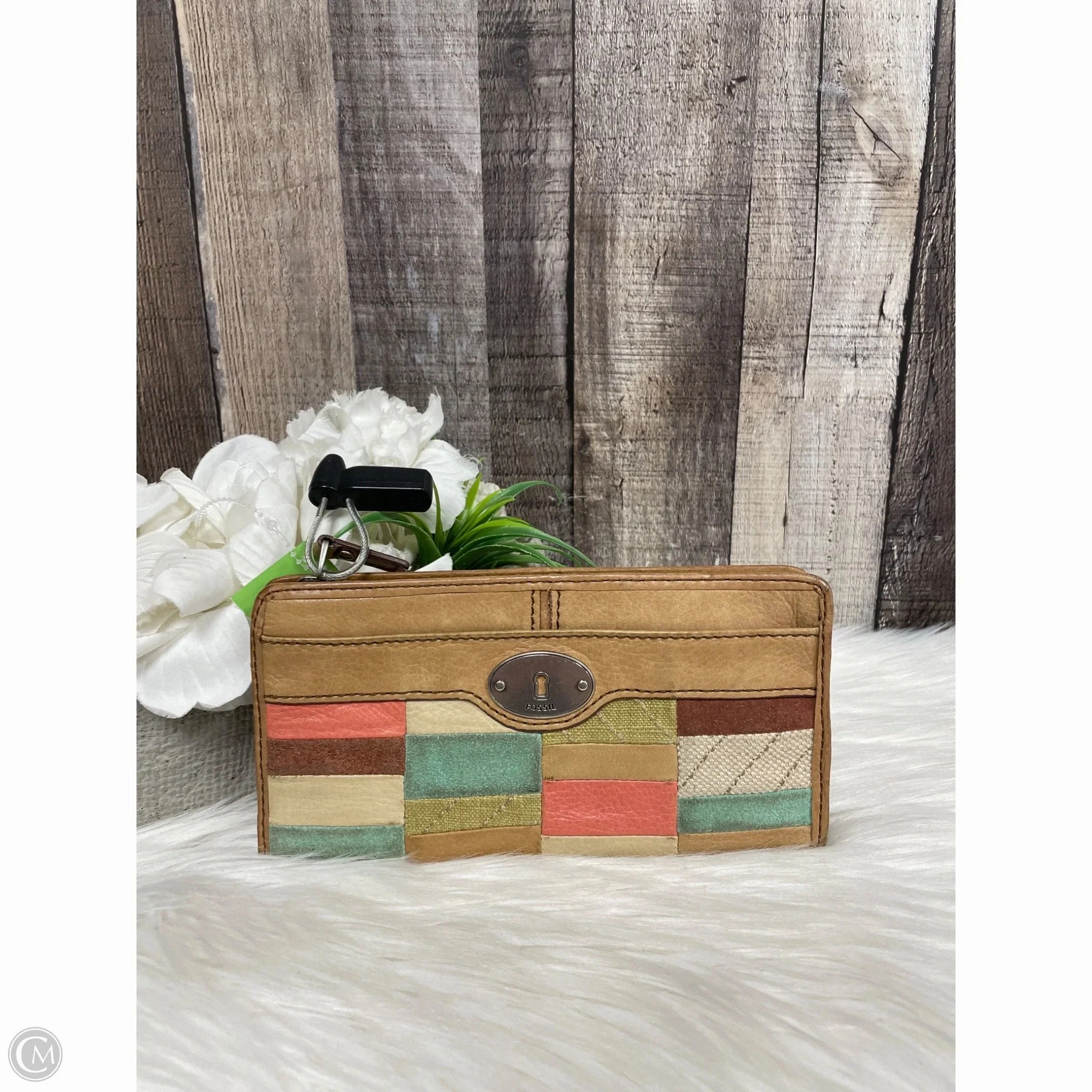Wallet Leather By Fossil, Size: Medium