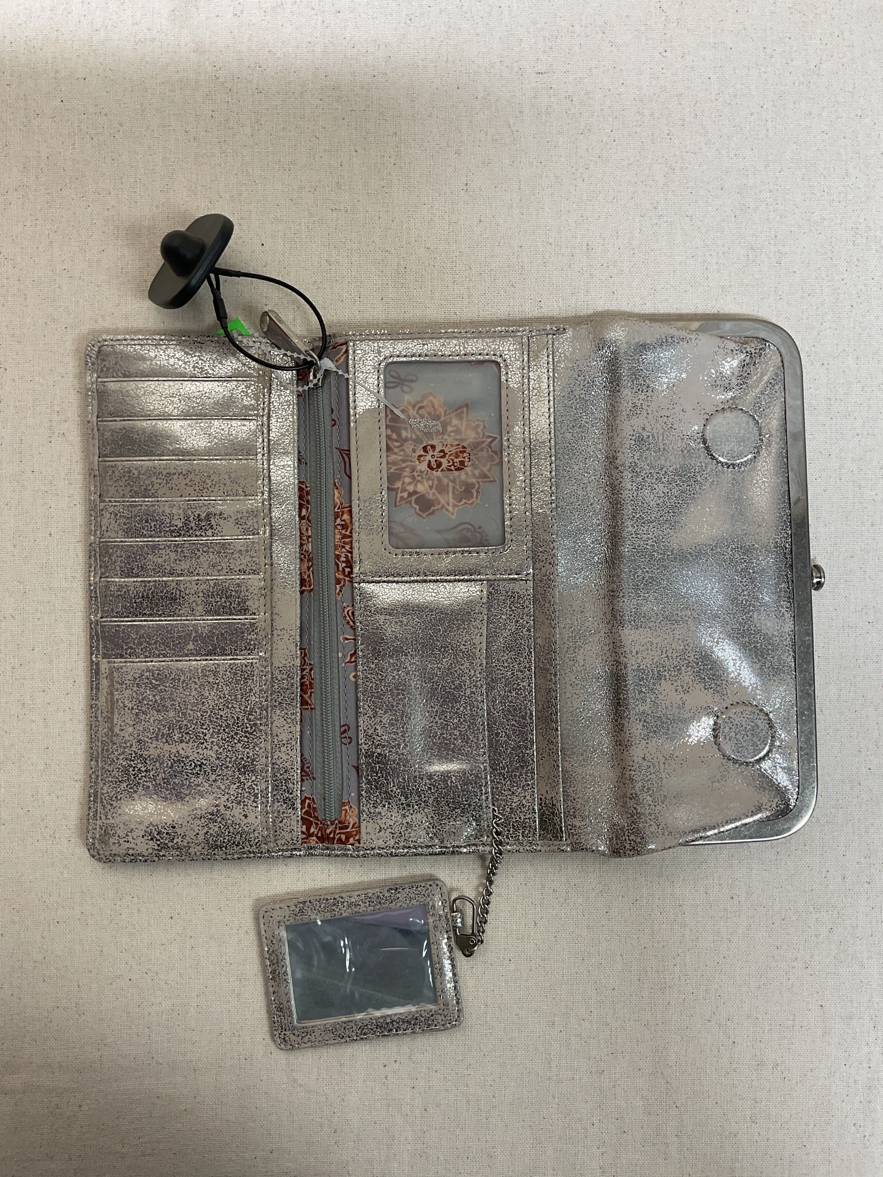 Wallet Leather By Hobo Intl In Silver, Size:Large