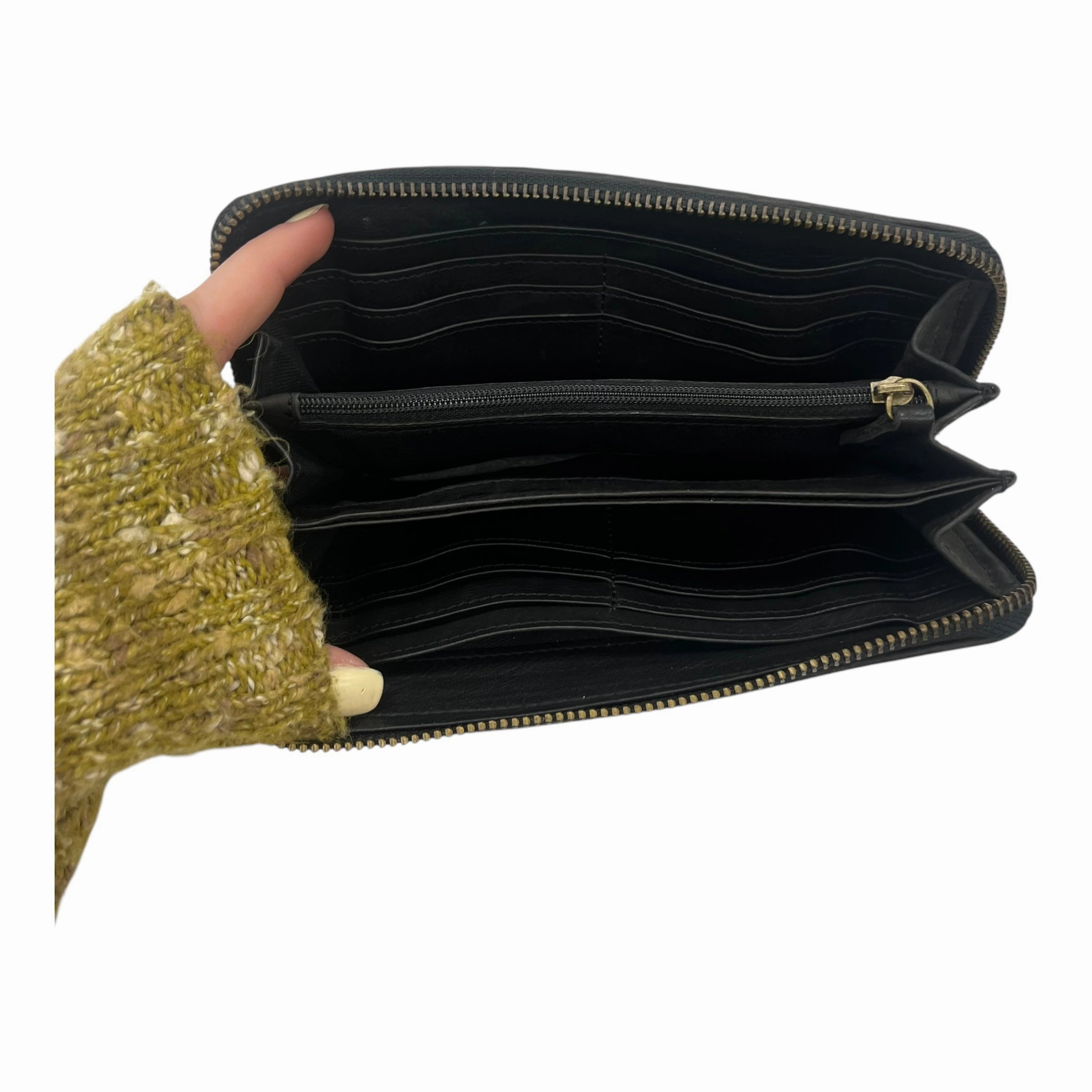 Wallet Leather By Vintage Leather In Black, Size:Medium