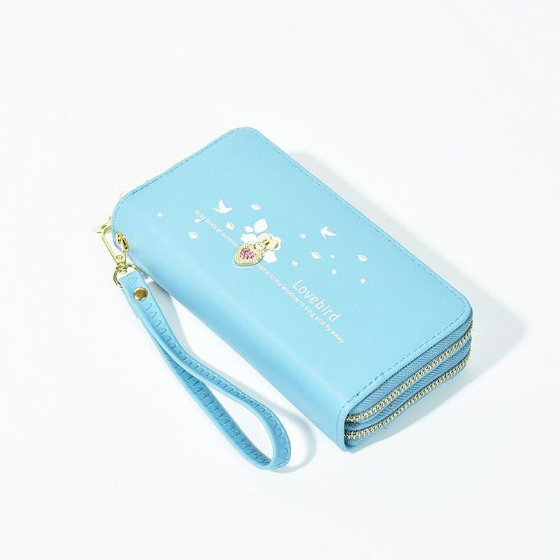 Wallet love printed mobile phone bag