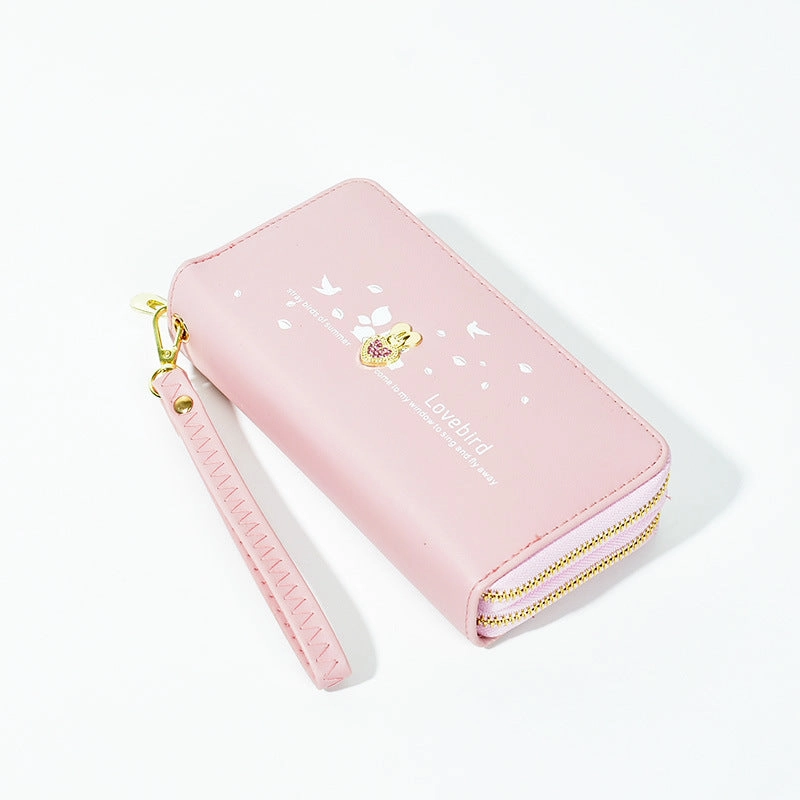 Wallet love printed mobile phone bag
