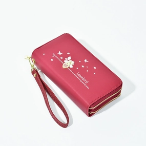 Wallet love printed mobile phone bag