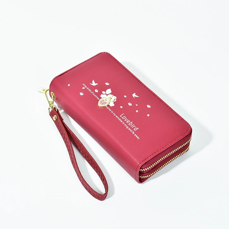 Wallet love printed mobile phone bag
