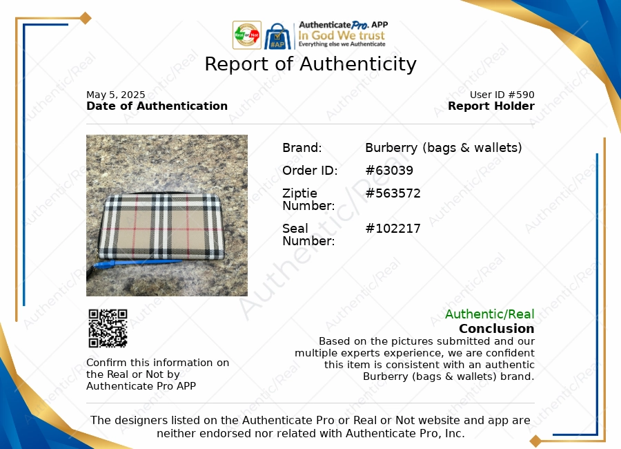 Wallet Luxury Designer By Burberry, Size: Large