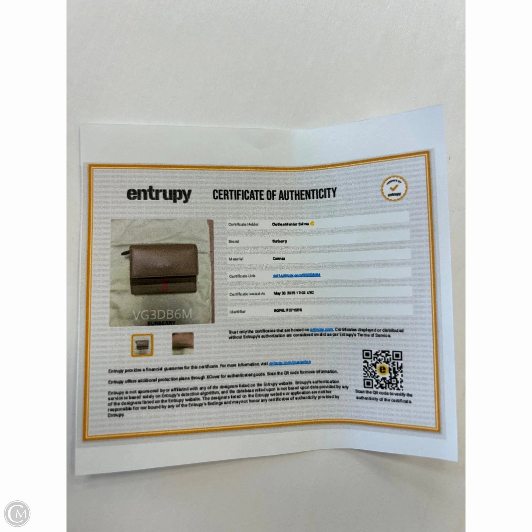 Wallet Luxury Designer By Burberry, Size: Small