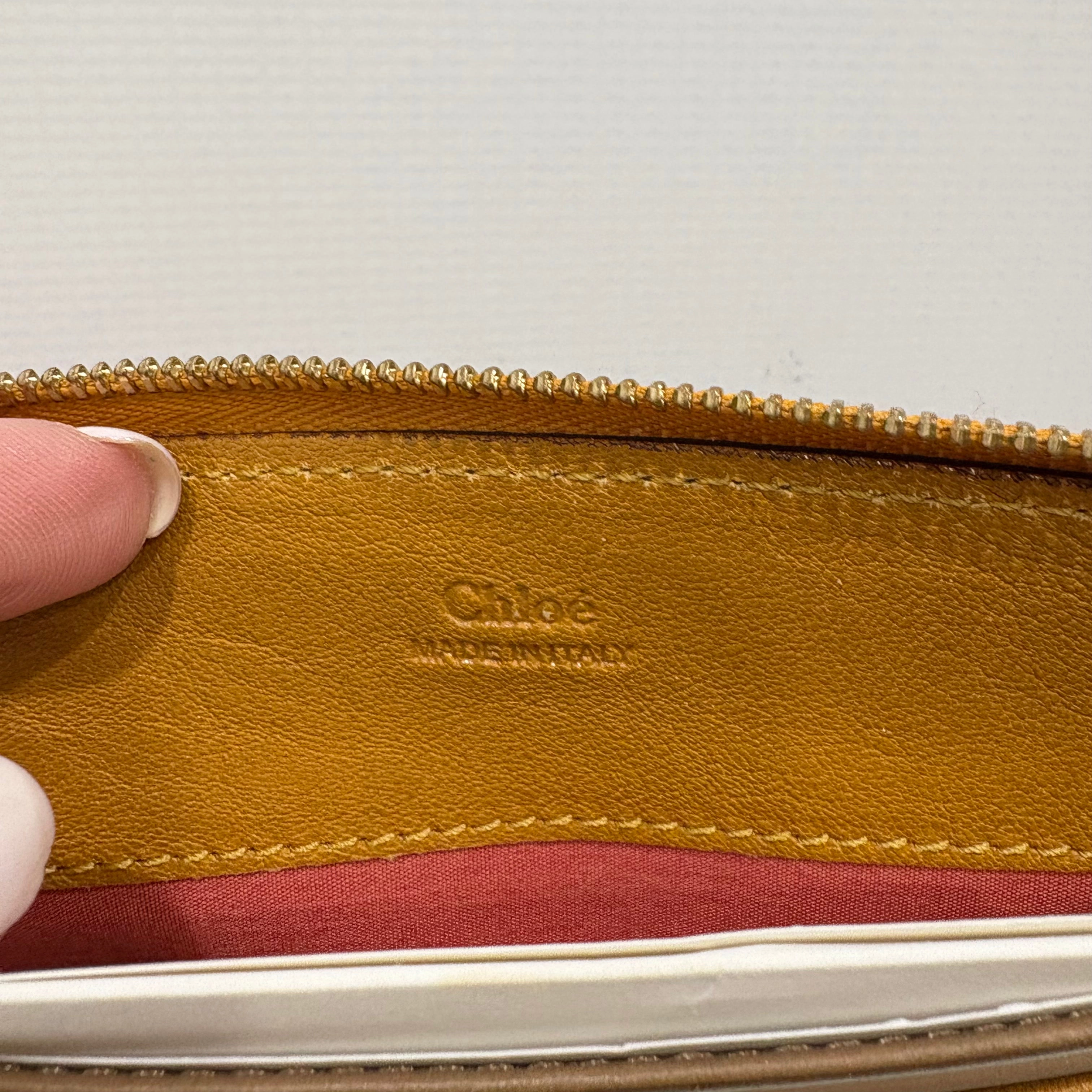 Wallet Luxury Designer By Chloe In Tan, Size:Medium