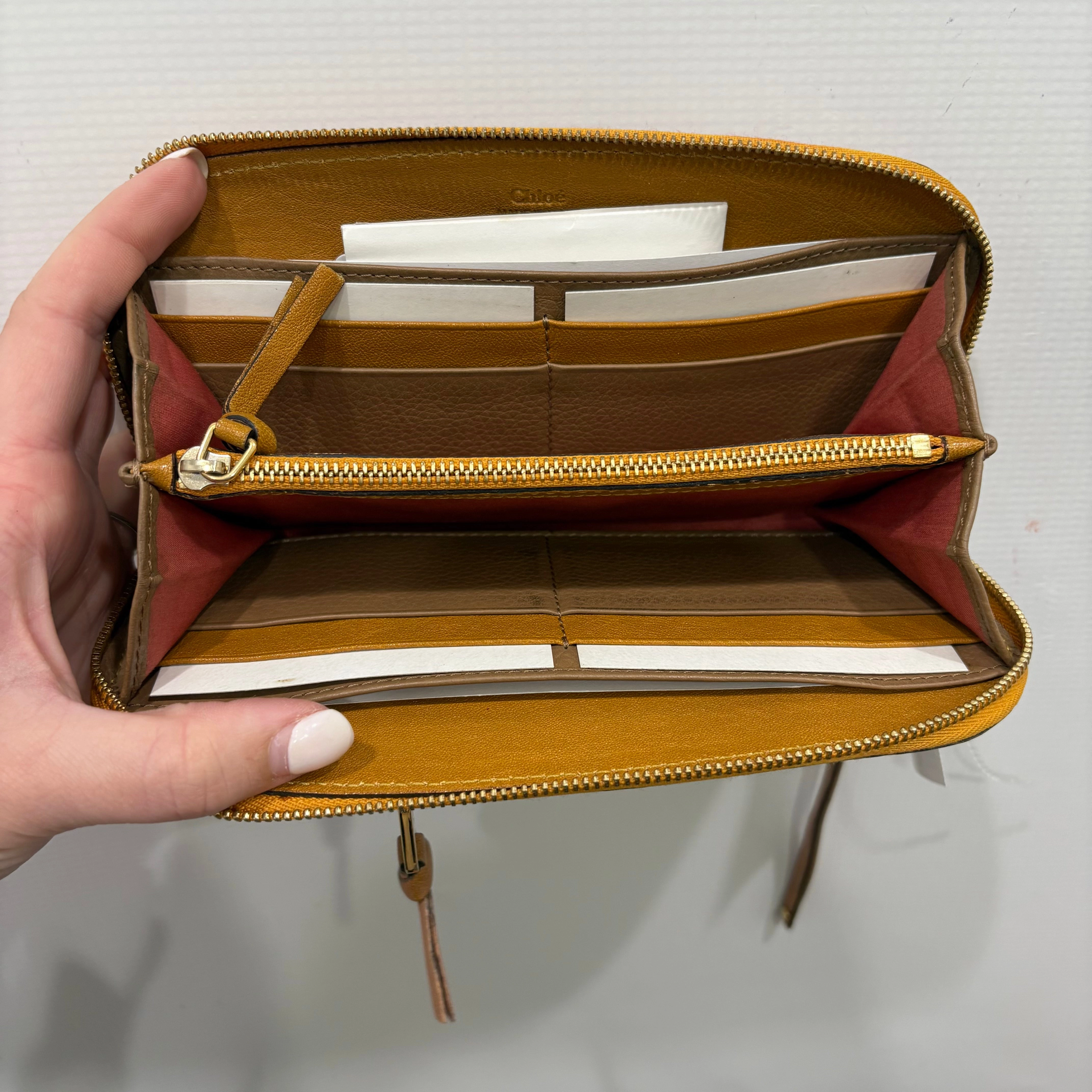 Wallet Luxury Designer By Chloe In Tan, Size:Medium