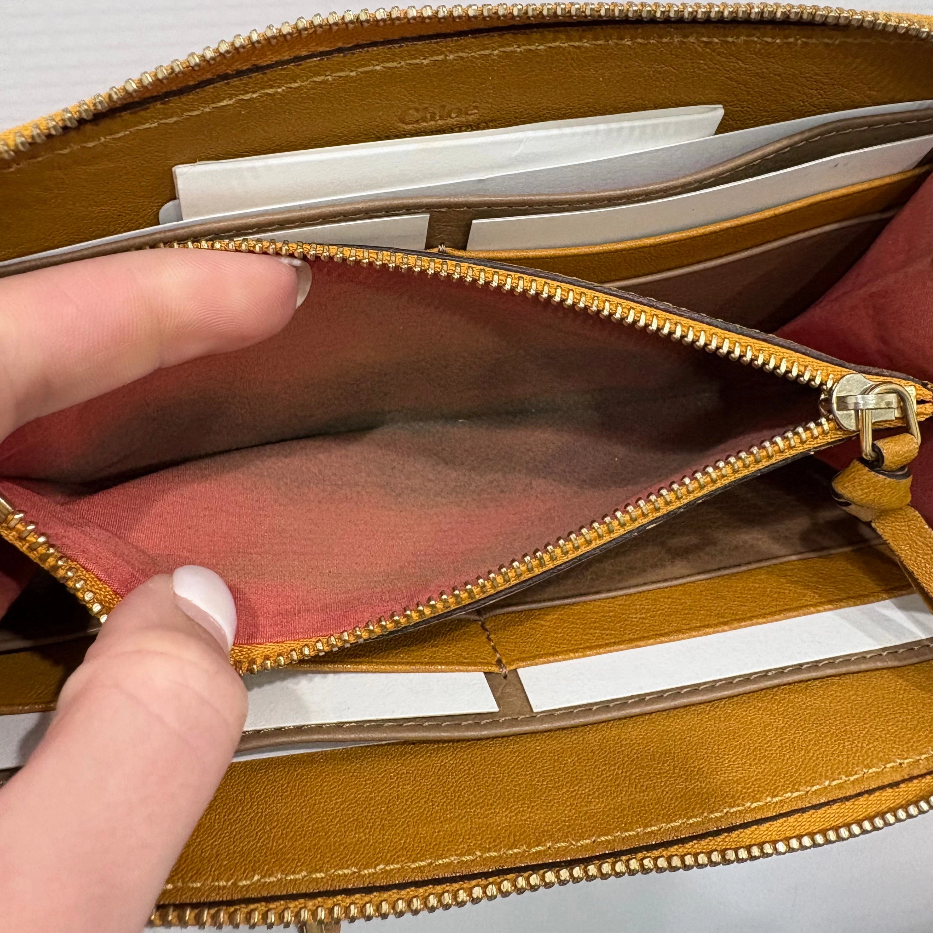 Wallet Luxury Designer By Chloe In Tan, Size:Medium