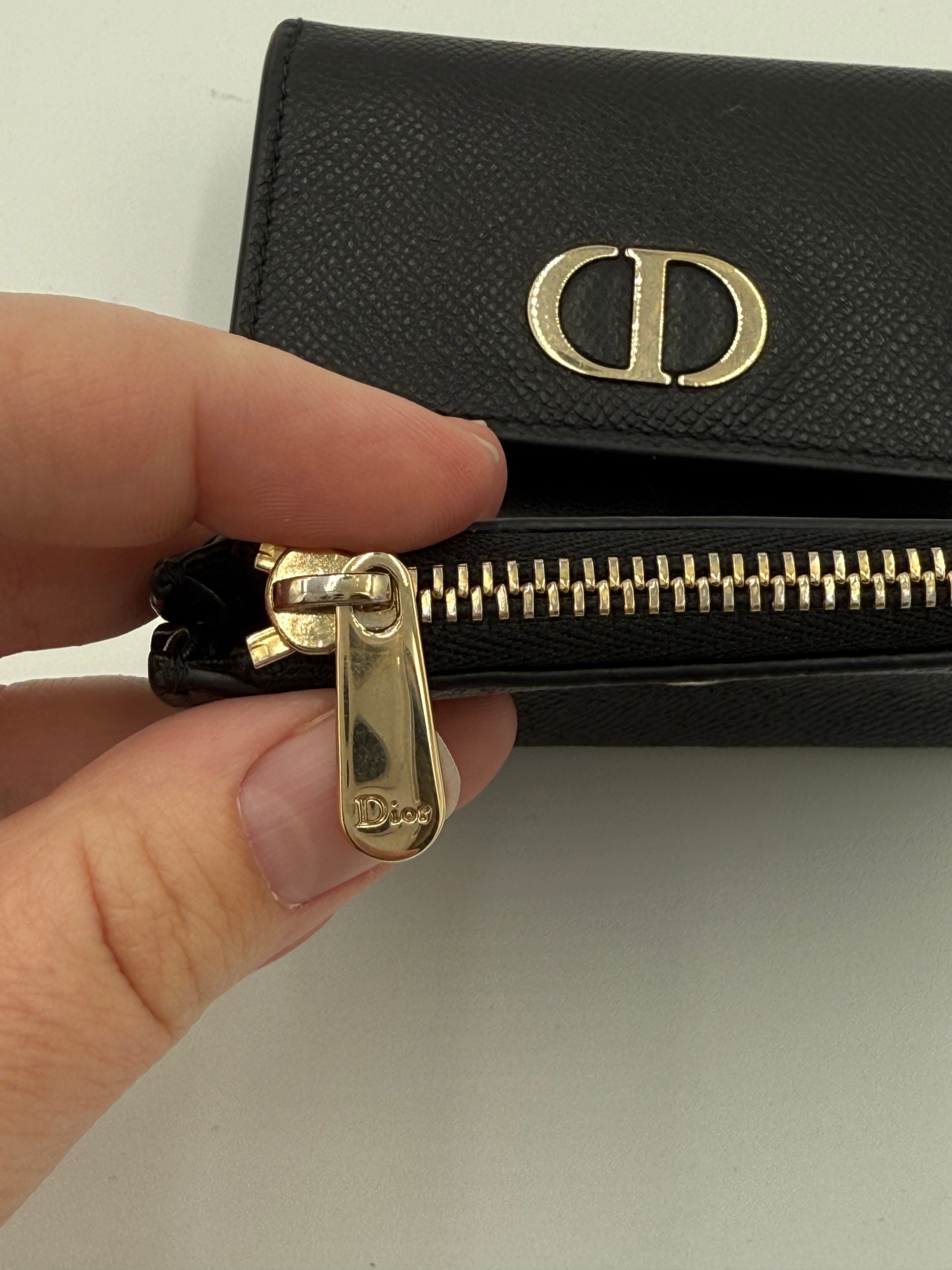 Wallet Luxury Designer By Dior In Black & Gold, Size:Medium