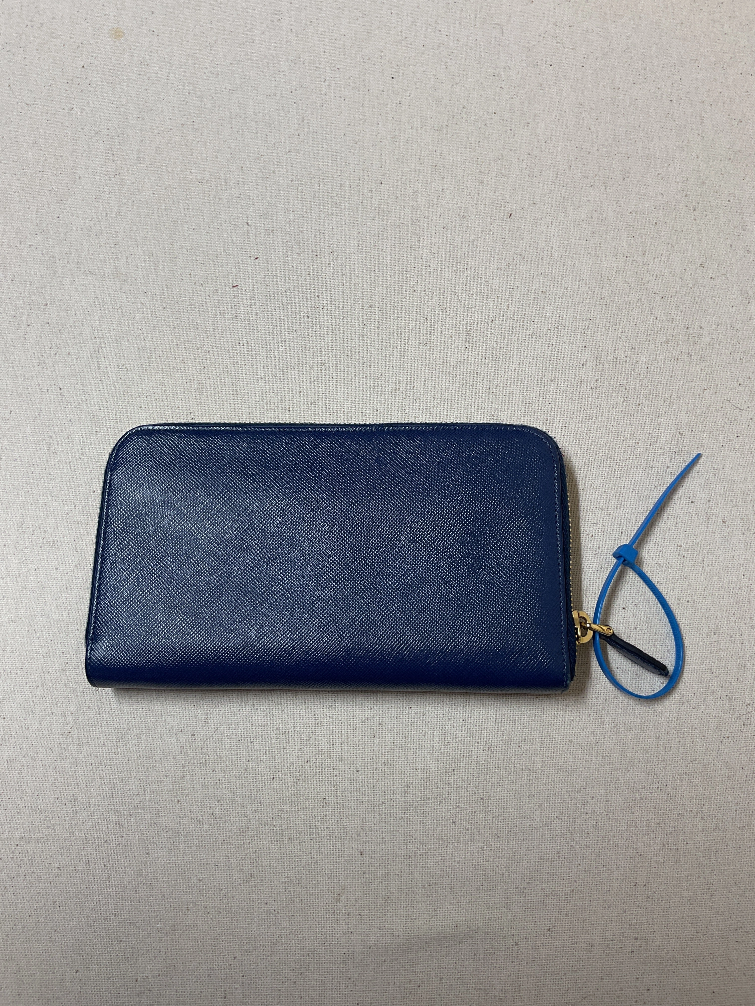 Wallet Luxury Designer By Prada In Blue, Size:Medium