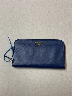 Wallet Luxury Designer By Prada In Blue, Size:Medium