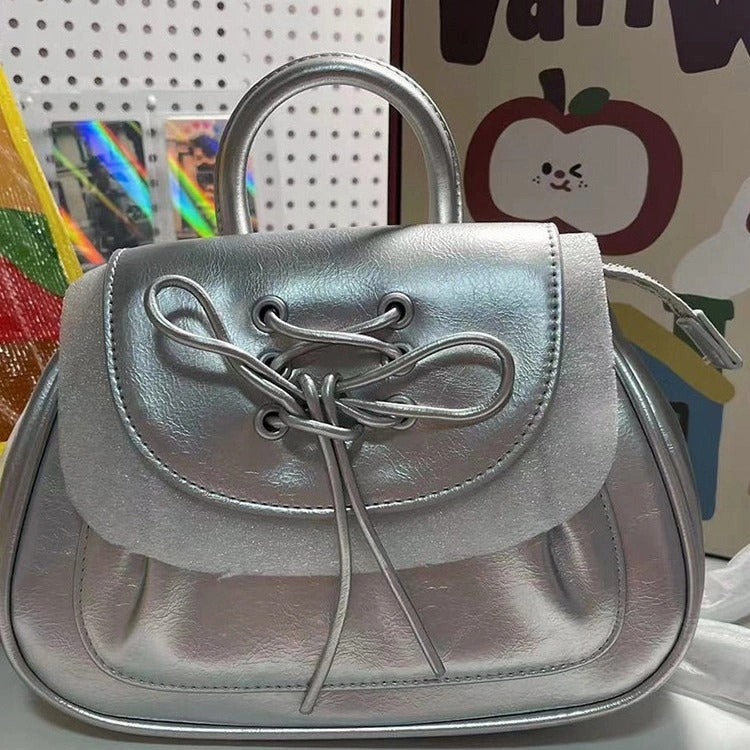 Women's silver chain backpack