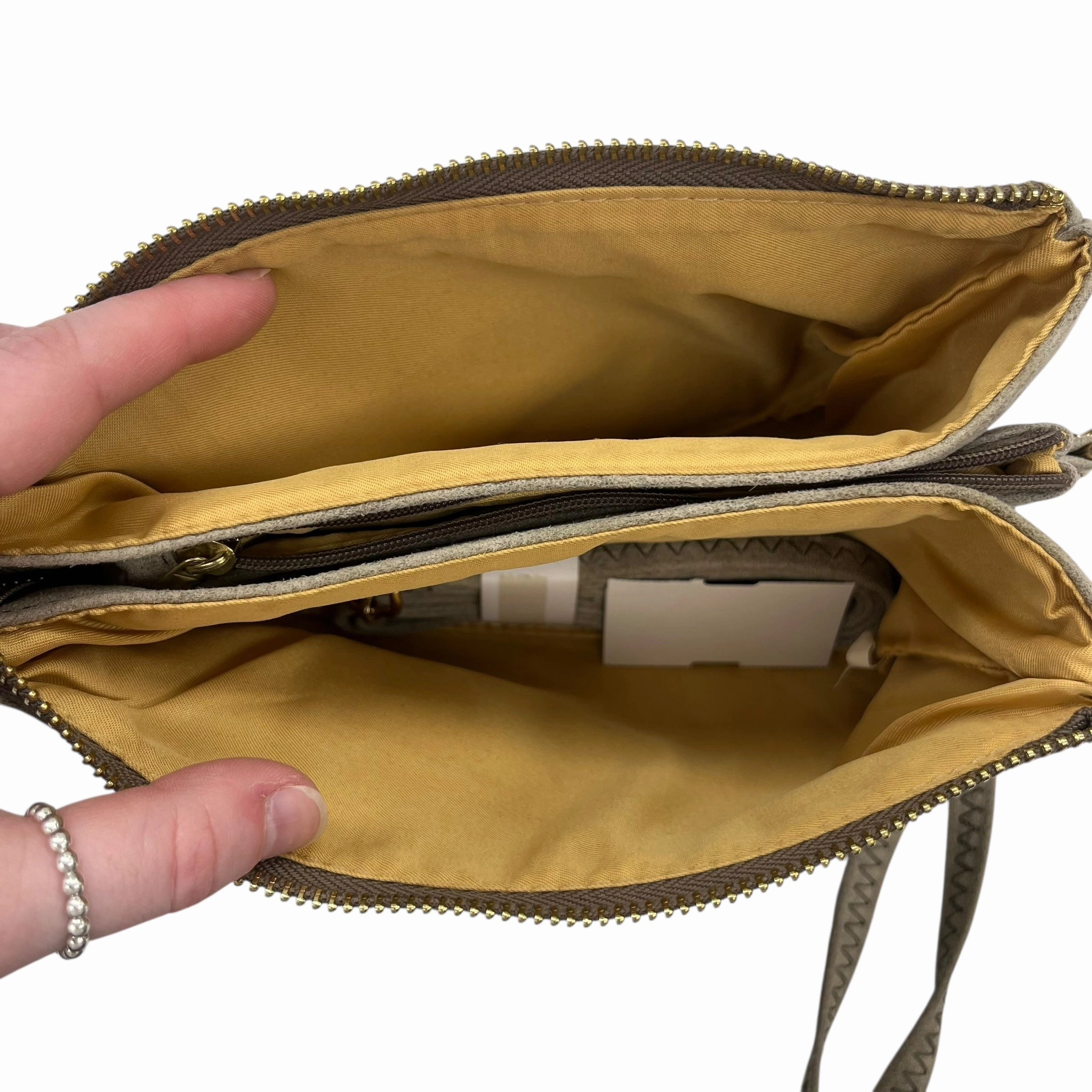 Wristlet By Clothes Mentor In Tan, Size:Large