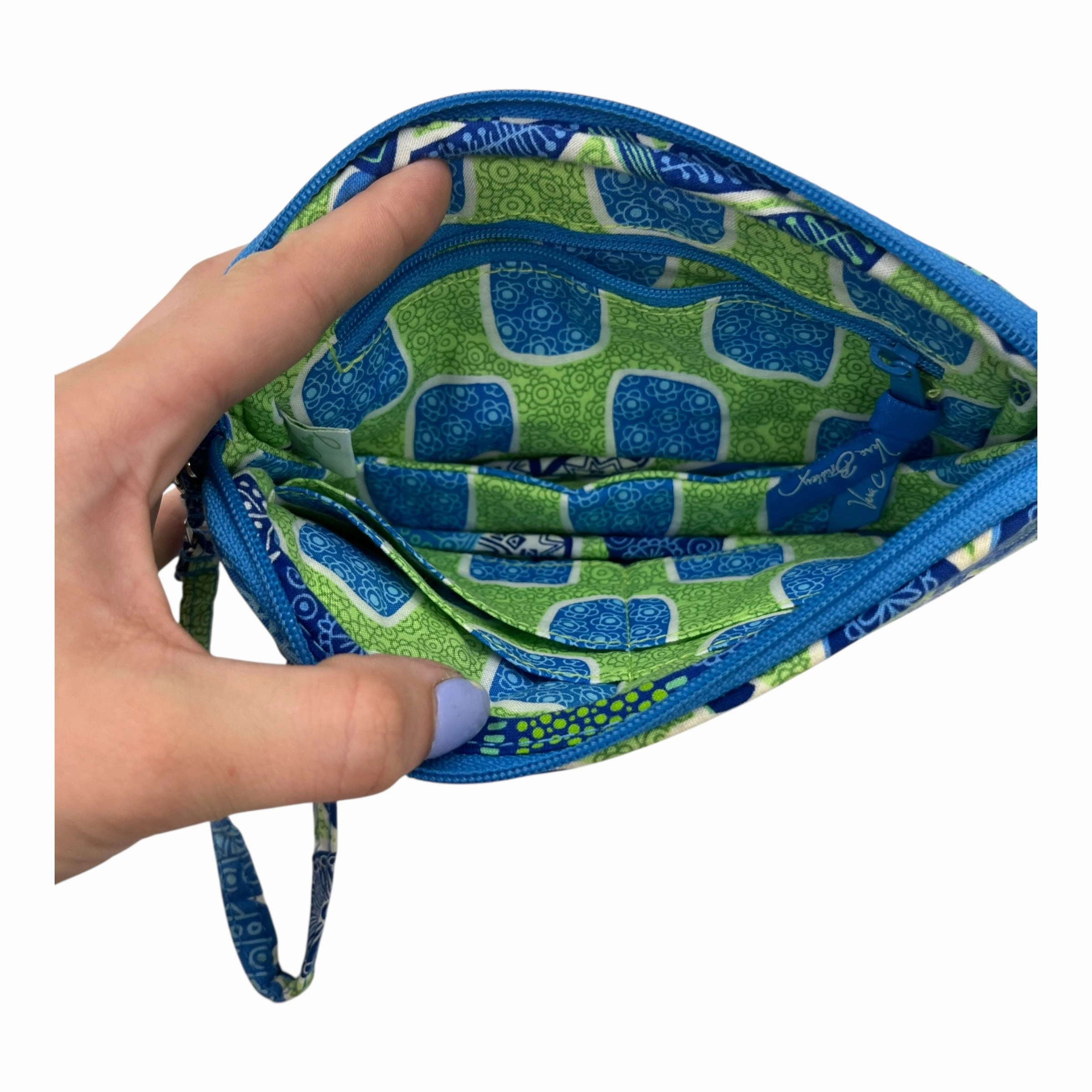 Wristlet By Vera Bradley In Blue & Green, Size:Medium