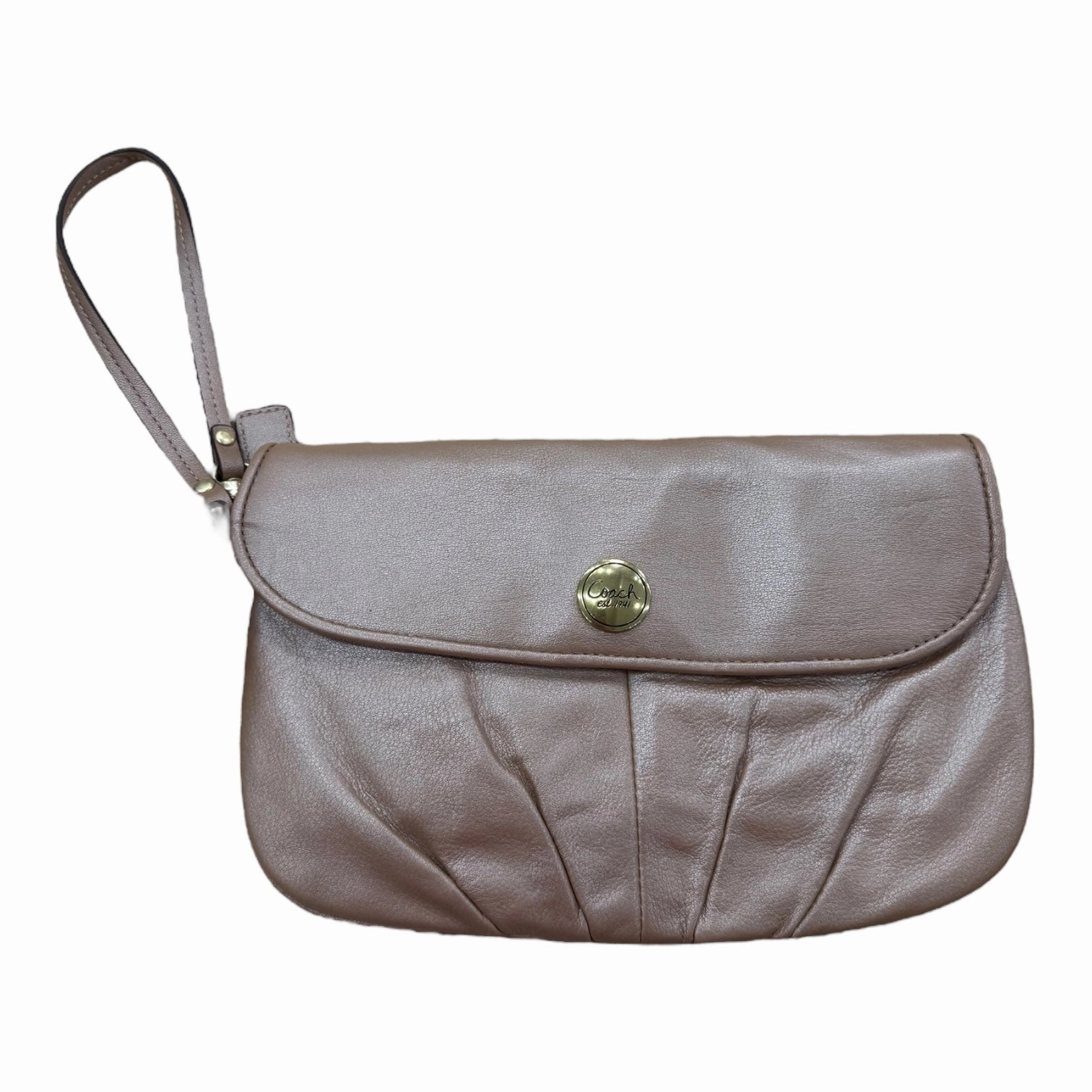 Wristlet Designer By Coach In Bronze, Size:Medium