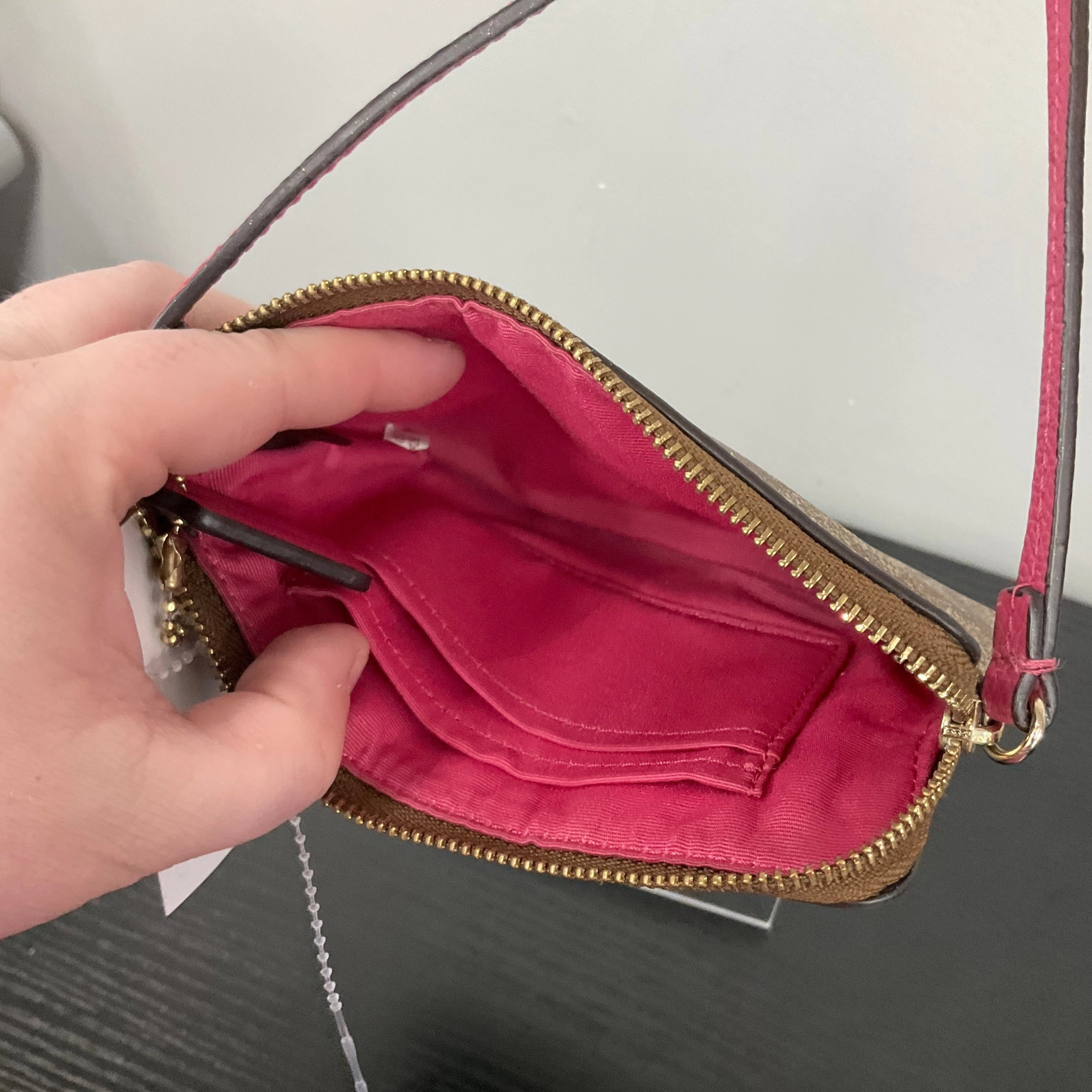 WRISTLET DESIGNER by COACH In BROWN & PINK, Size: SMALL