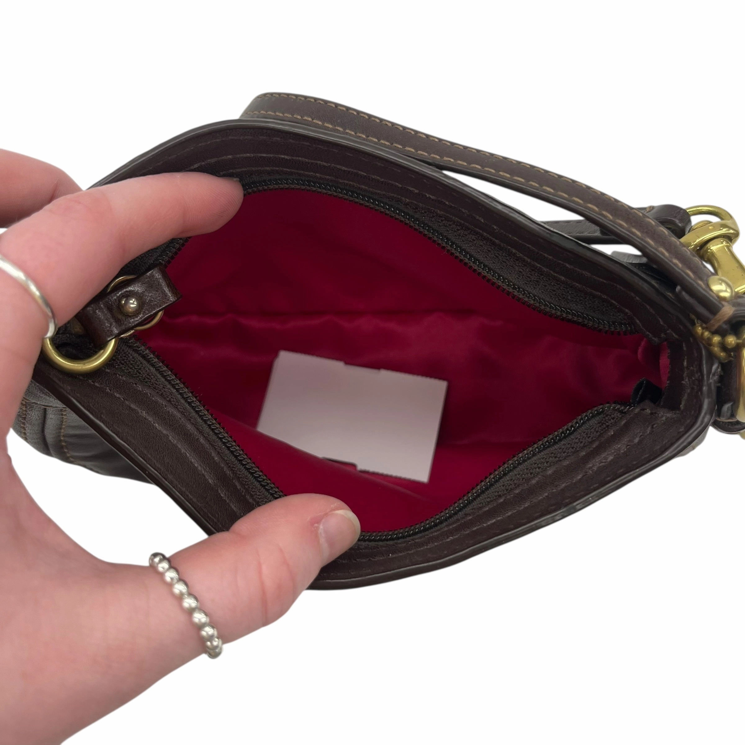 Wristlet Designer By Coach In Brown, Size:Medium