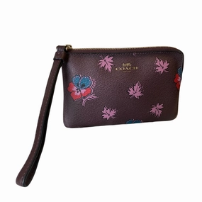Wristlet Designer By Coach In Floral Print, Size:Small