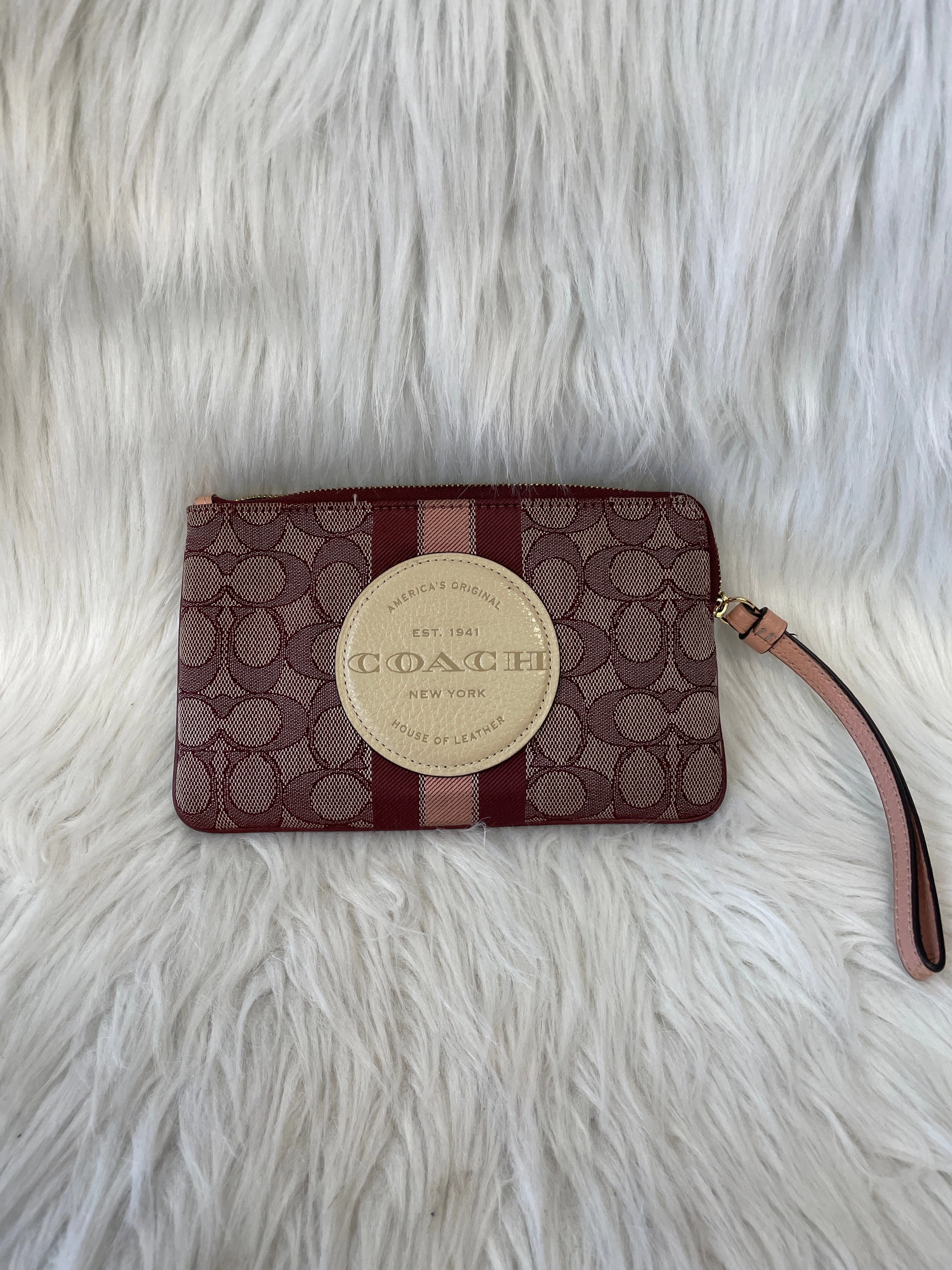 WRISTLET DESIGNER by COACH In MAROON, Size: LARGE
