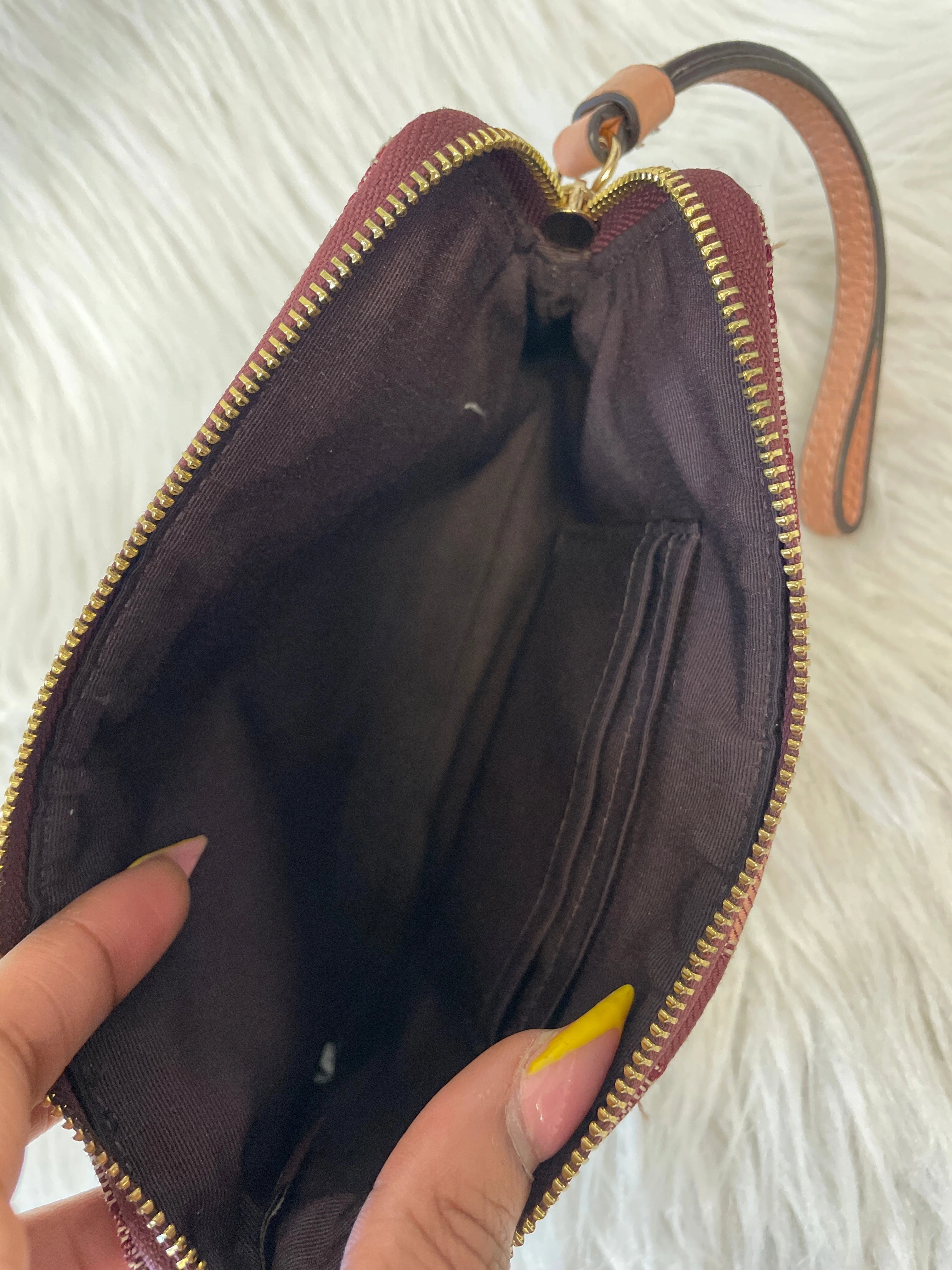 WRISTLET DESIGNER by COACH In MAROON, Size: LARGE