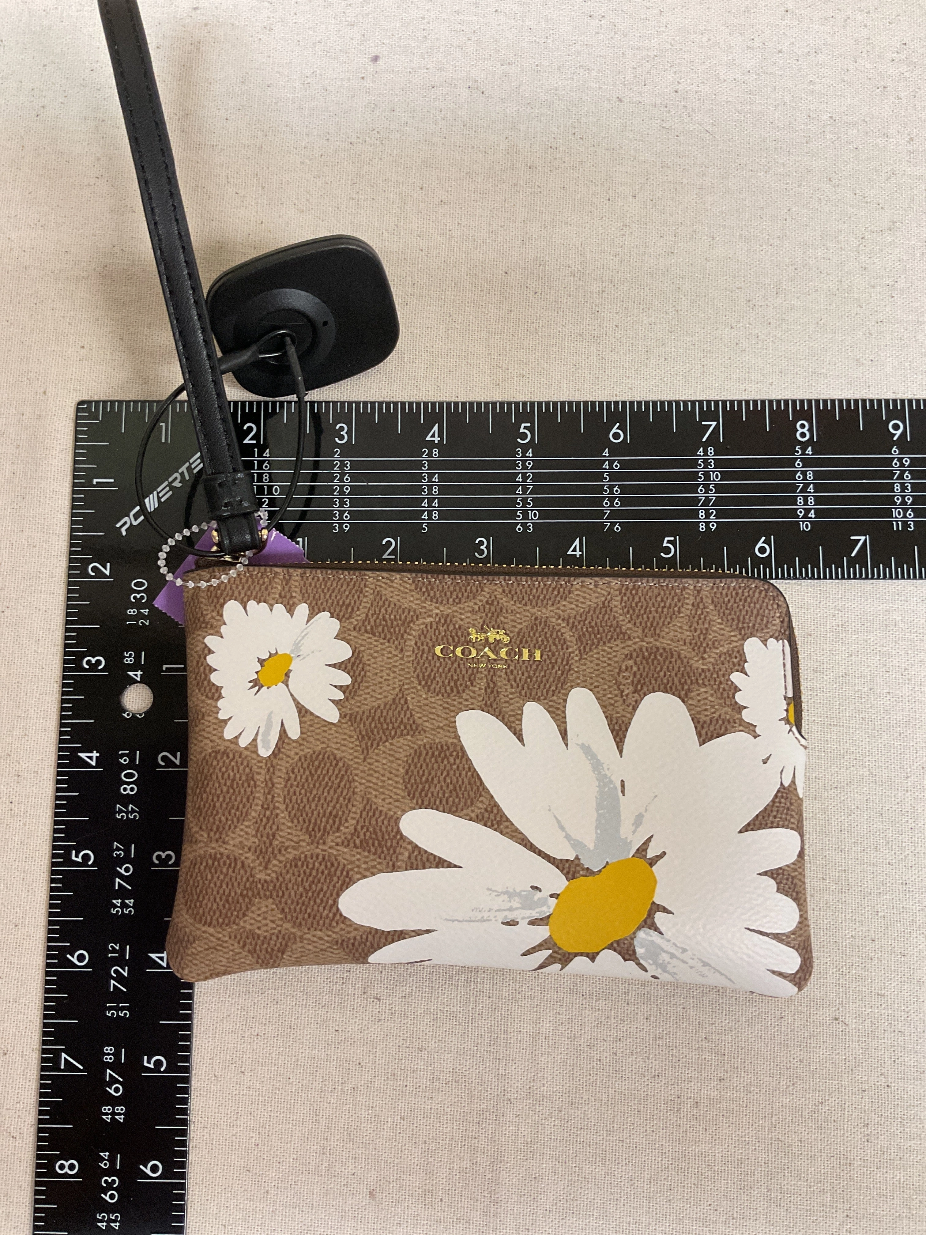 Wristlet Designer By Coach In Tan & White, Size:Small