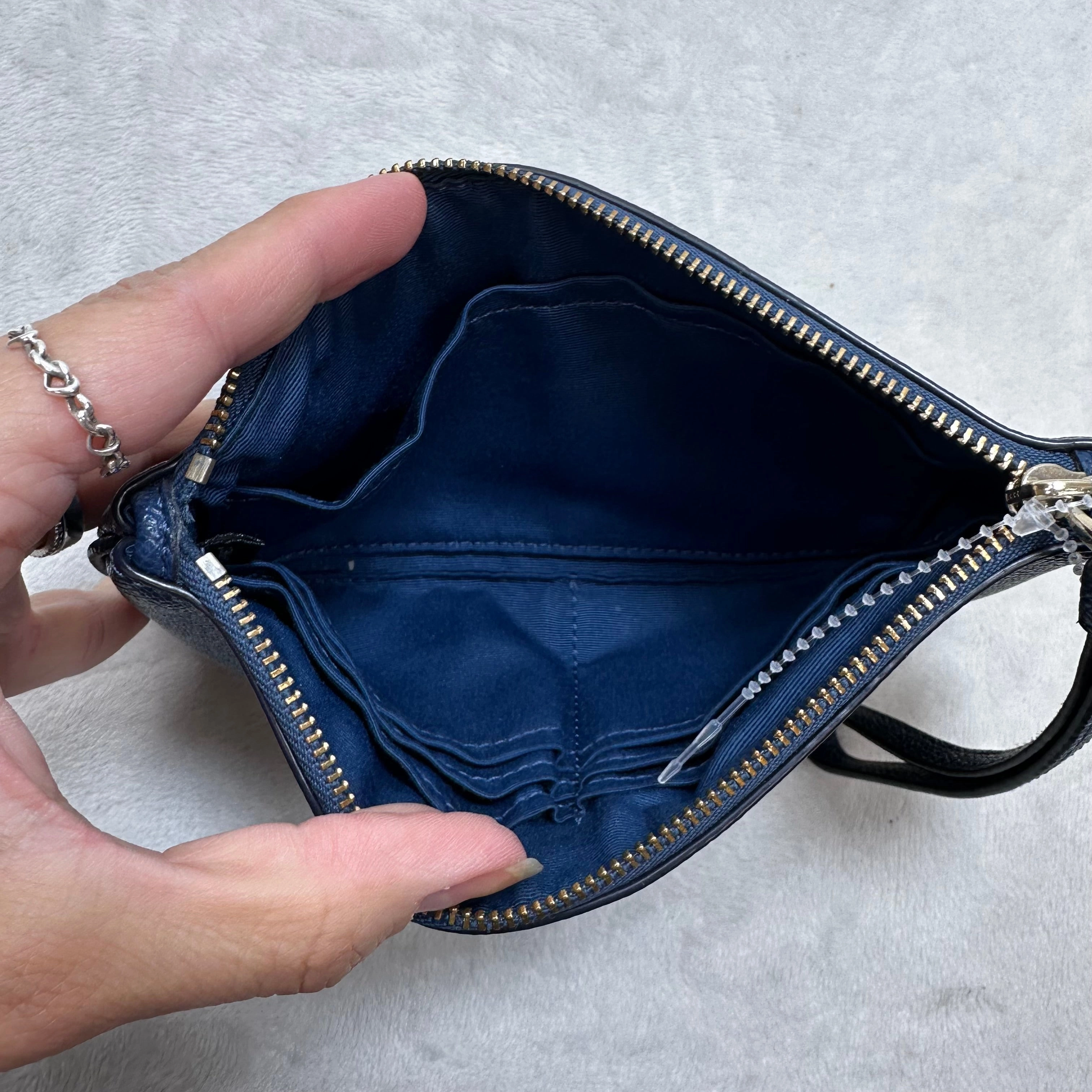 Wristlet Designer By Coach, Size: Medium NAVY