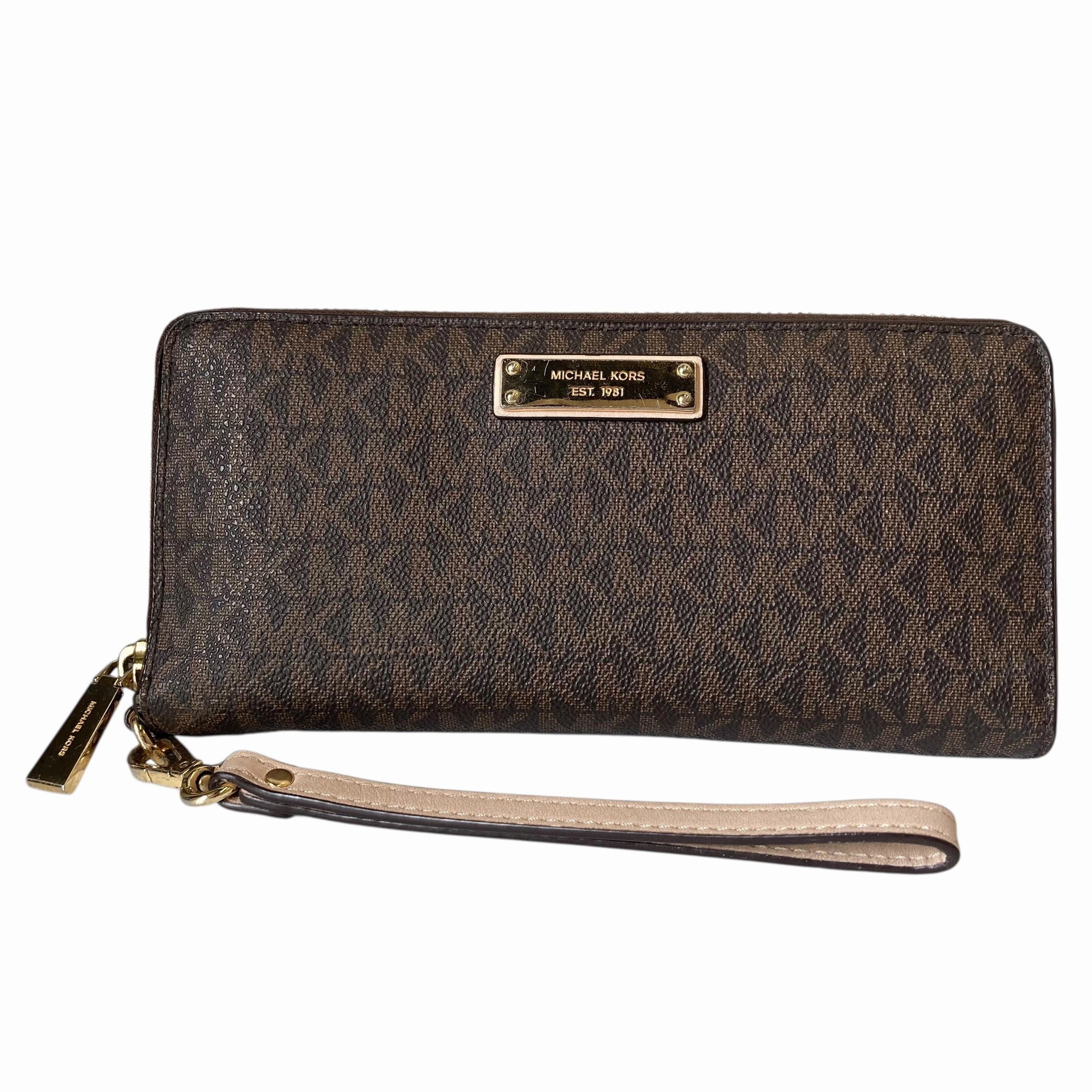 Wristlet Designer By Michael Kors In Brown, Size:Large