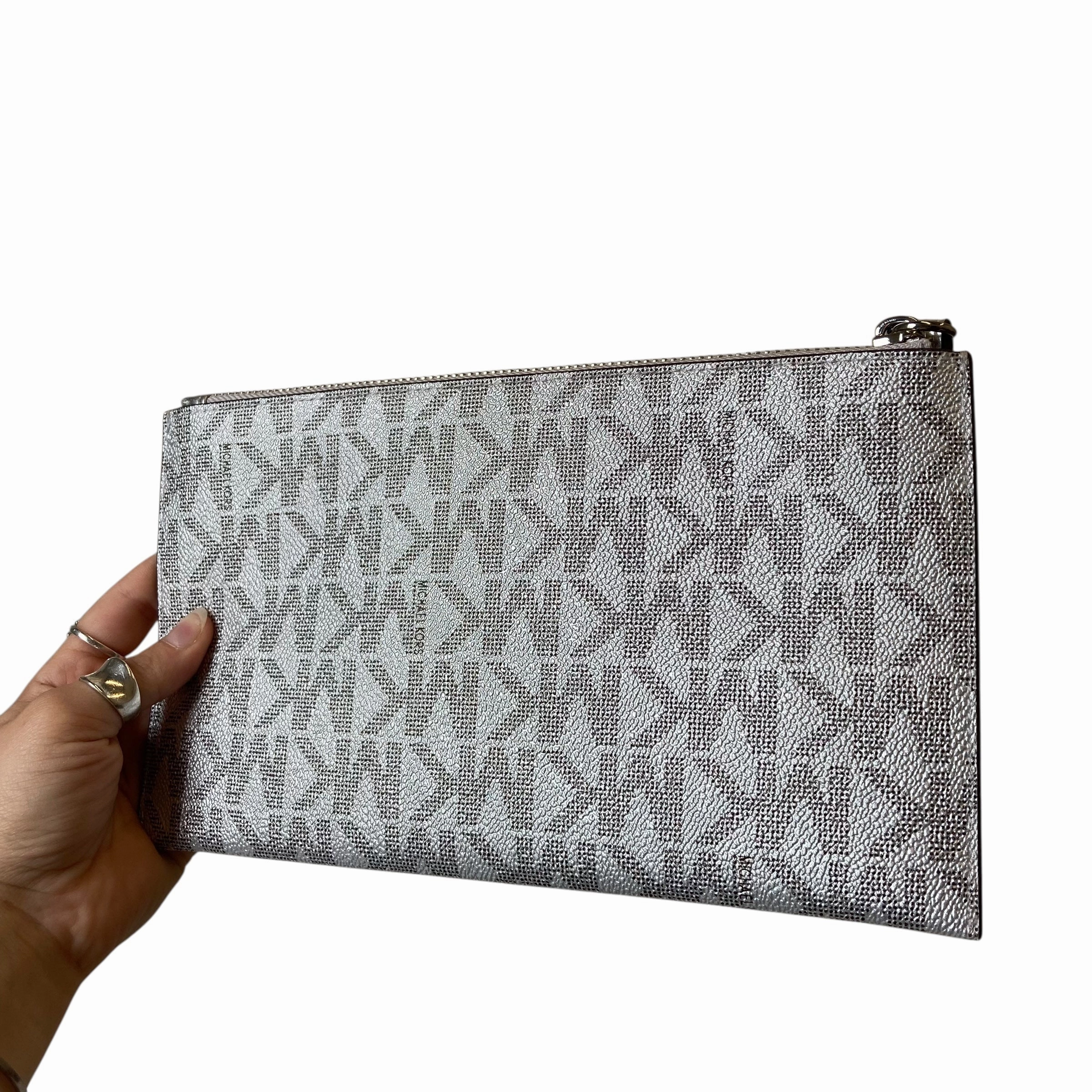 Wristlet Designer By Michael Kors In Silver, Size:Medium