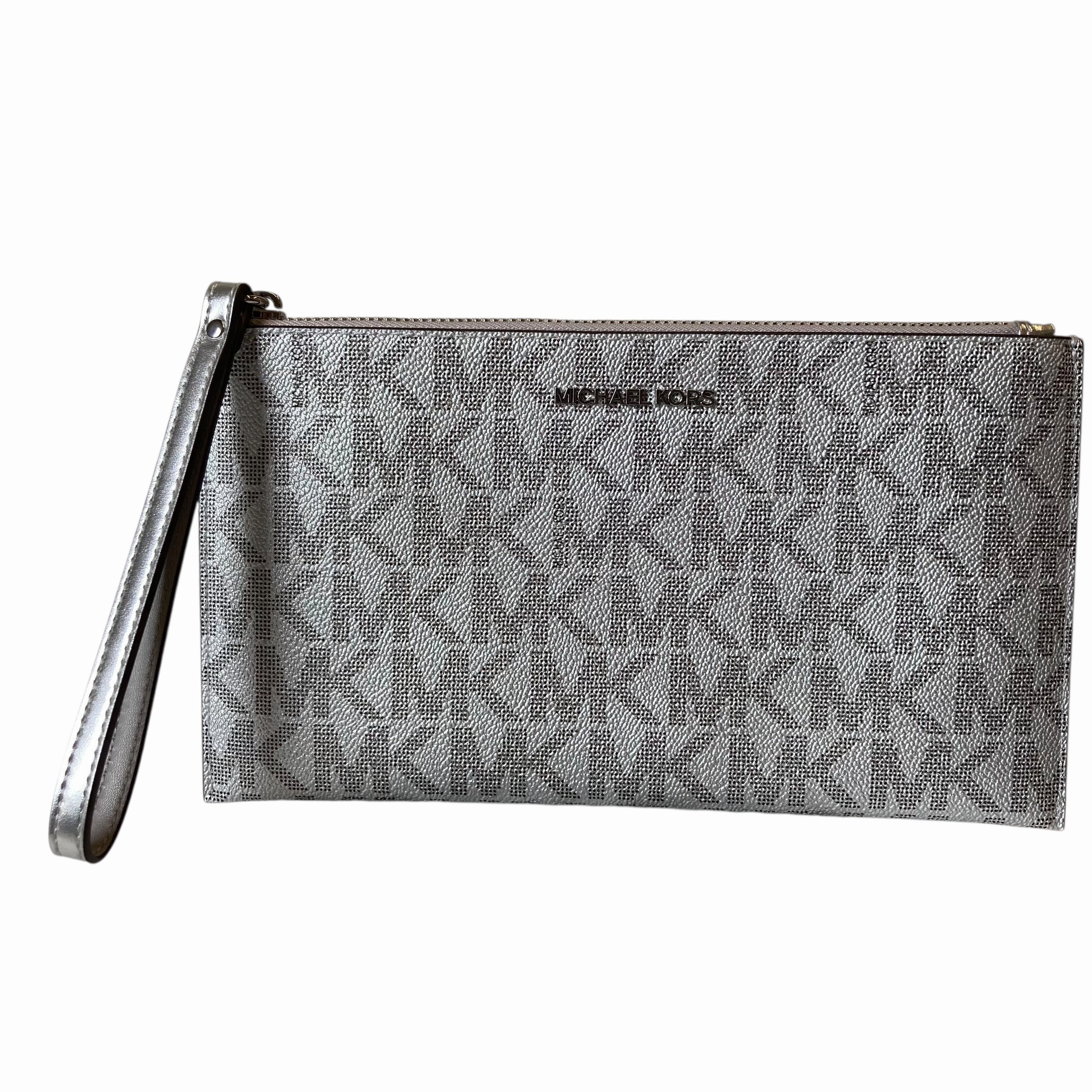 Wristlet Designer By Michael Kors In Silver, Size:Medium
