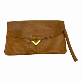 Wristlet Leather By Clothes Mentor In Tan, Size:Medium