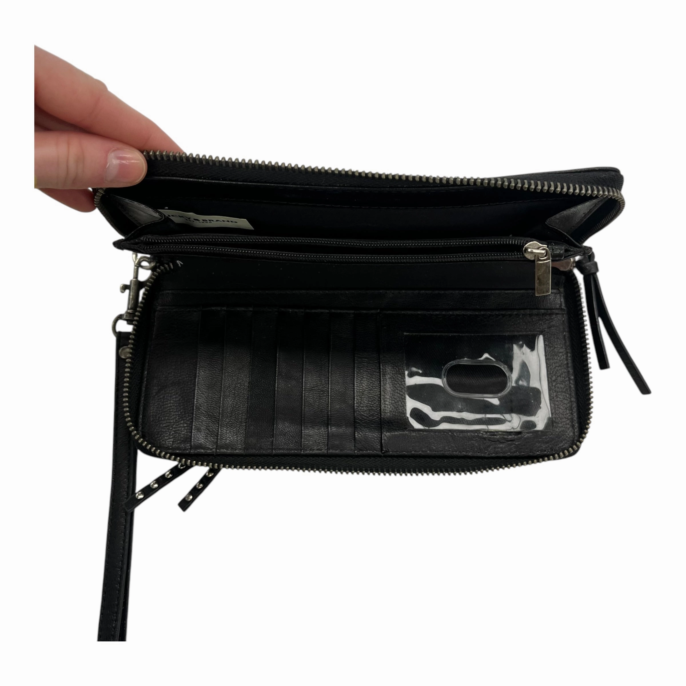 Wristlet Leather By Lucky Brand In Black, Size:Medium