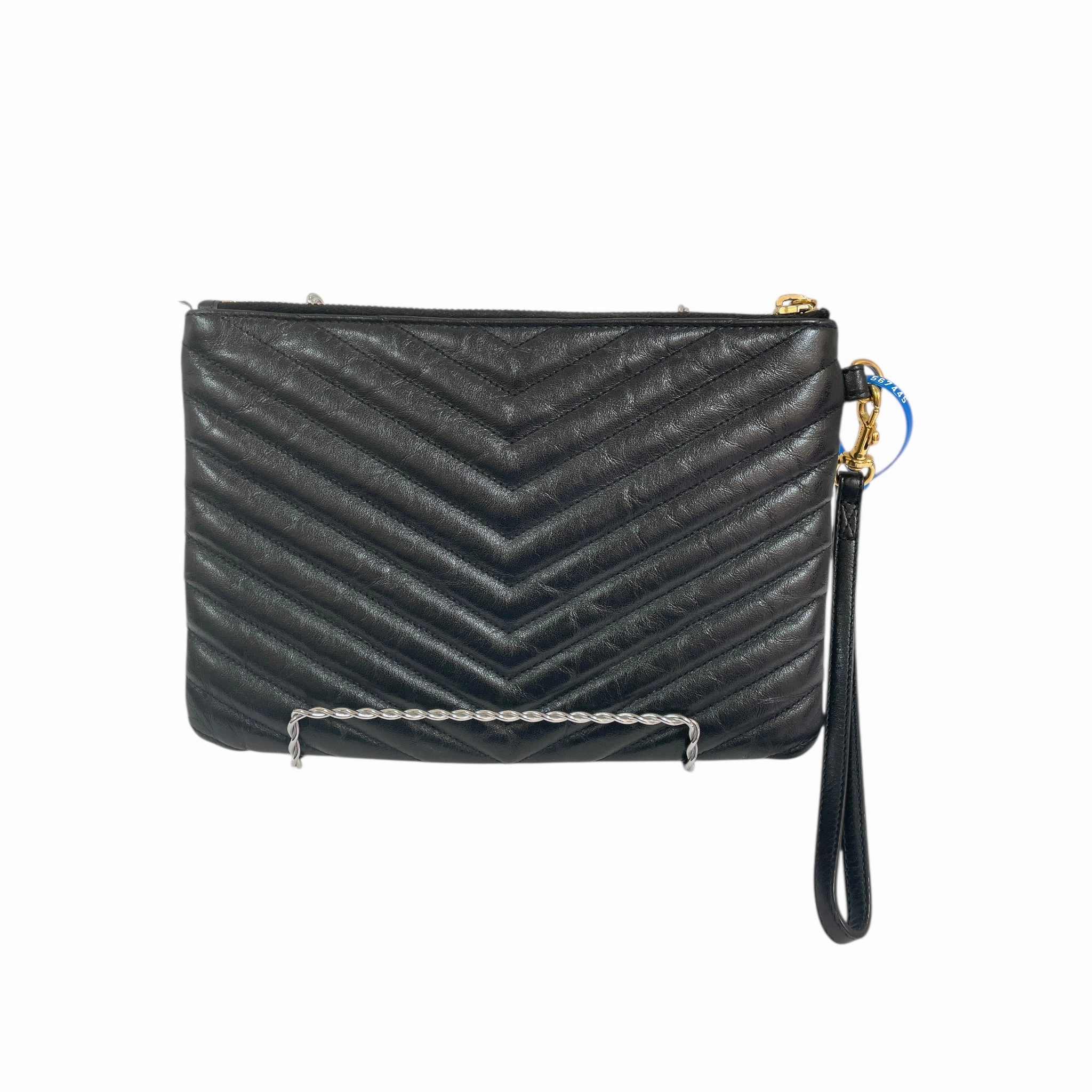 Wristlet Luxury Designer By Yves Saint Laurent In Black, Size:Medium