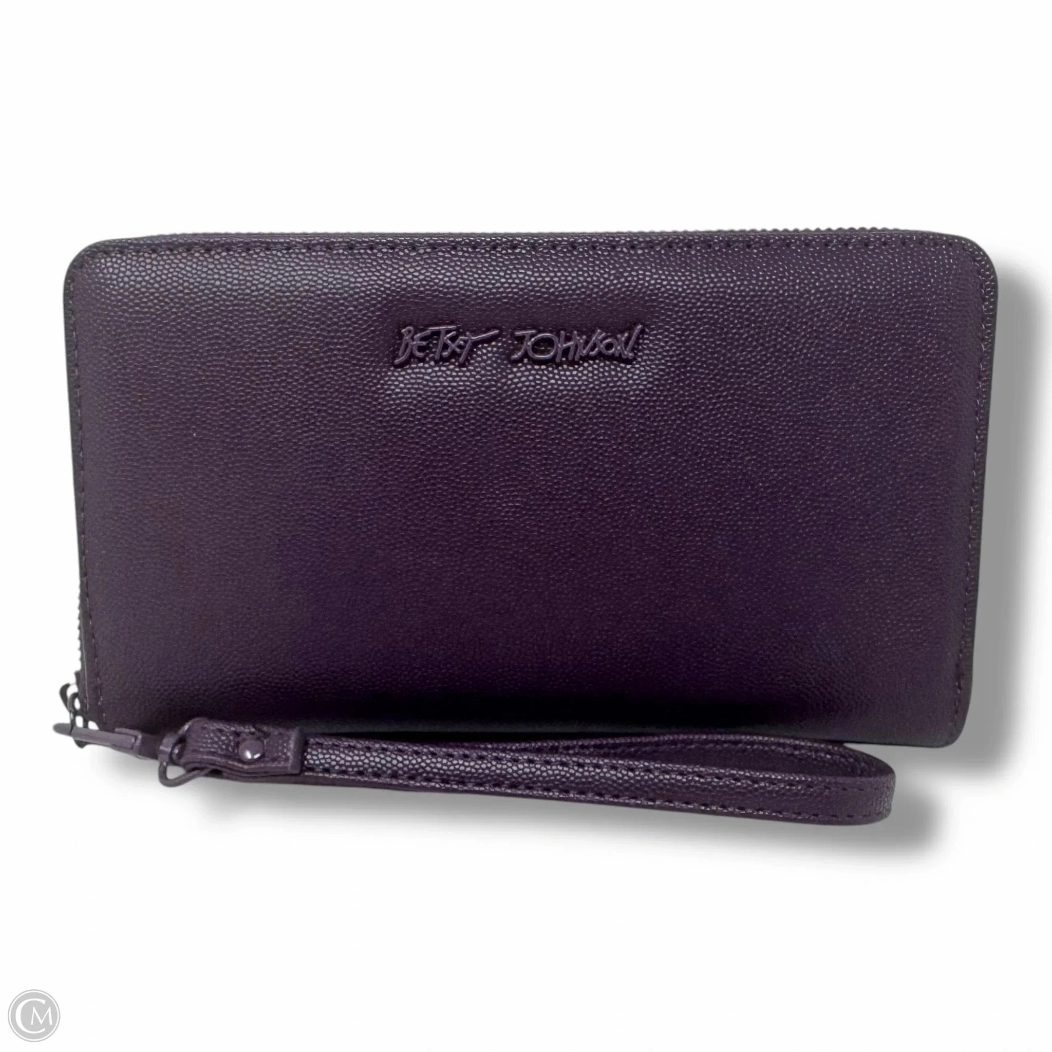XO Zip Around Long Wallet WristletBy Betsey Johnson In Midnight Plum, Size: Medium
