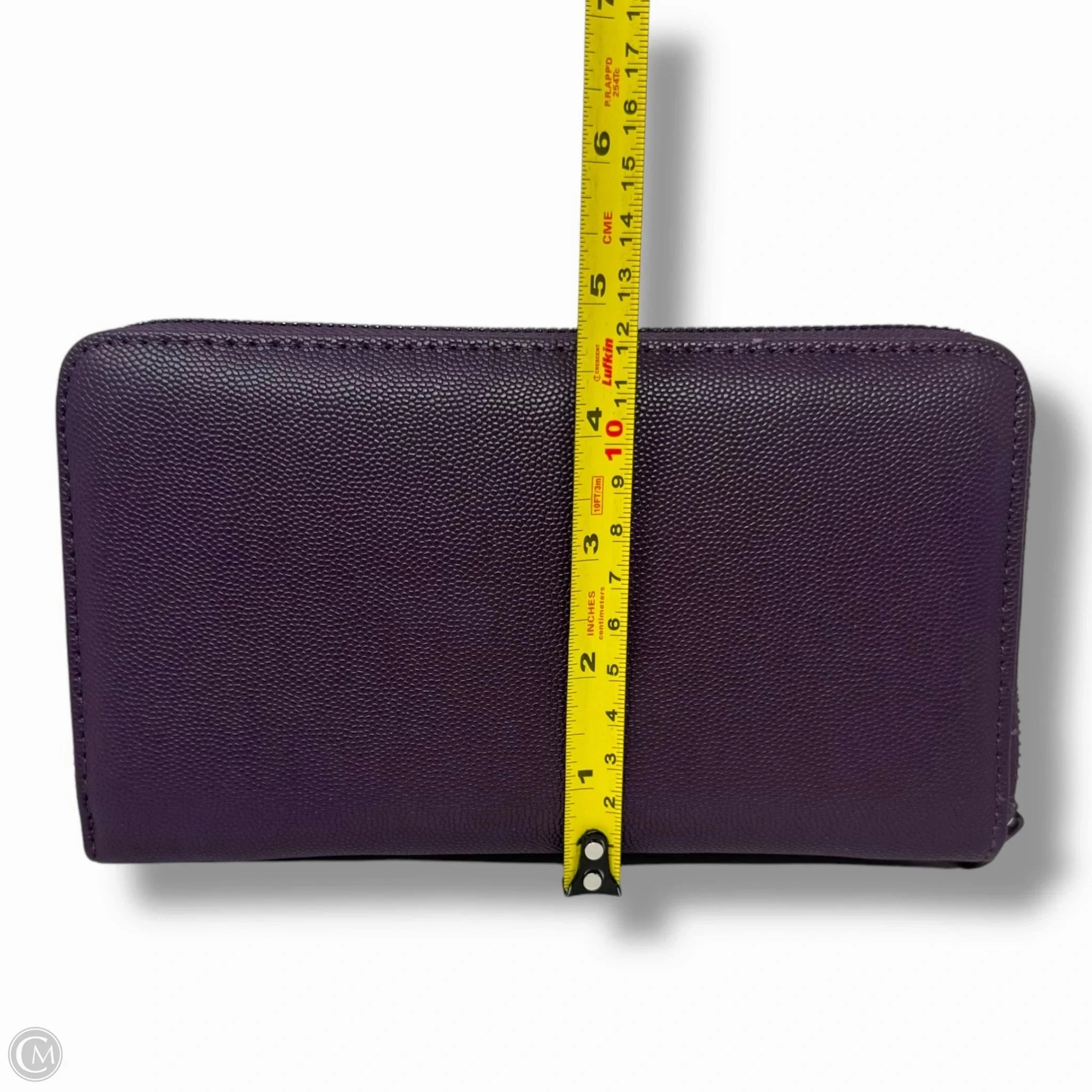 XO Zip Around Long Wallet WristletBy Betsey Johnson In Midnight Plum, Size: Medium