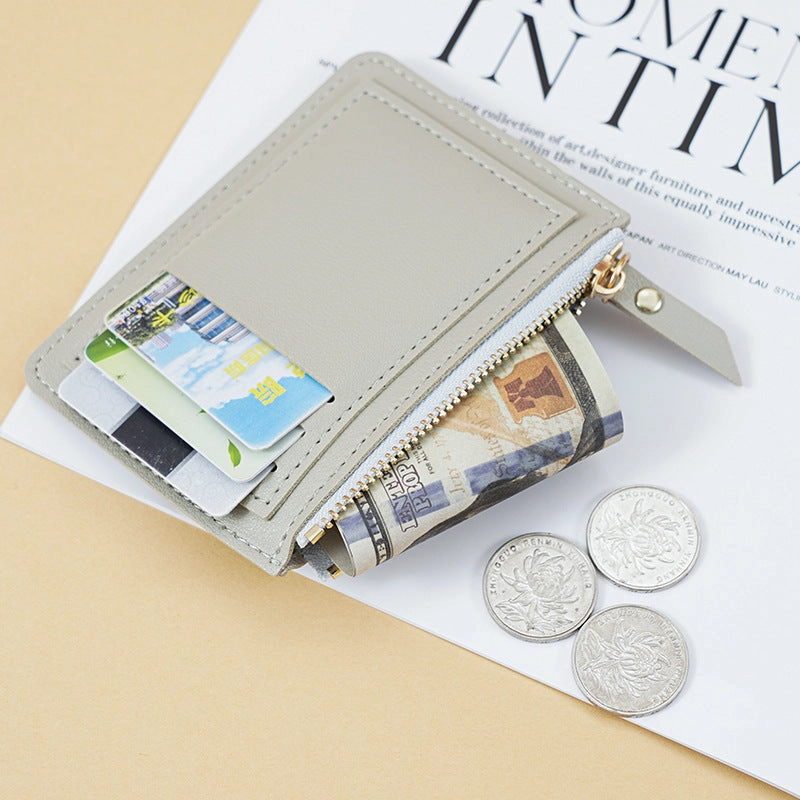 Zipper buckle card bag wallet