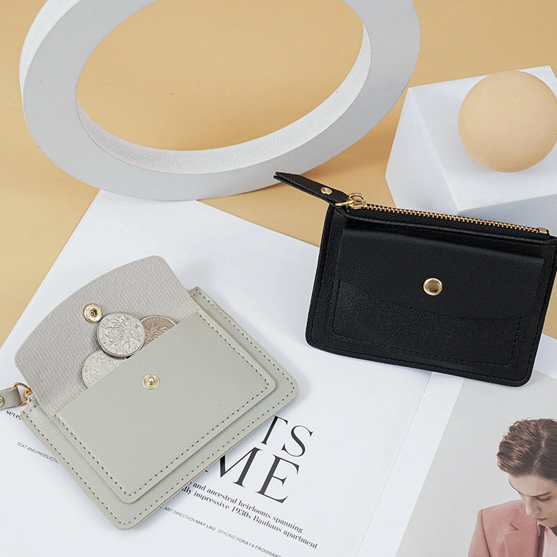 Zipper buckle card bag wallet